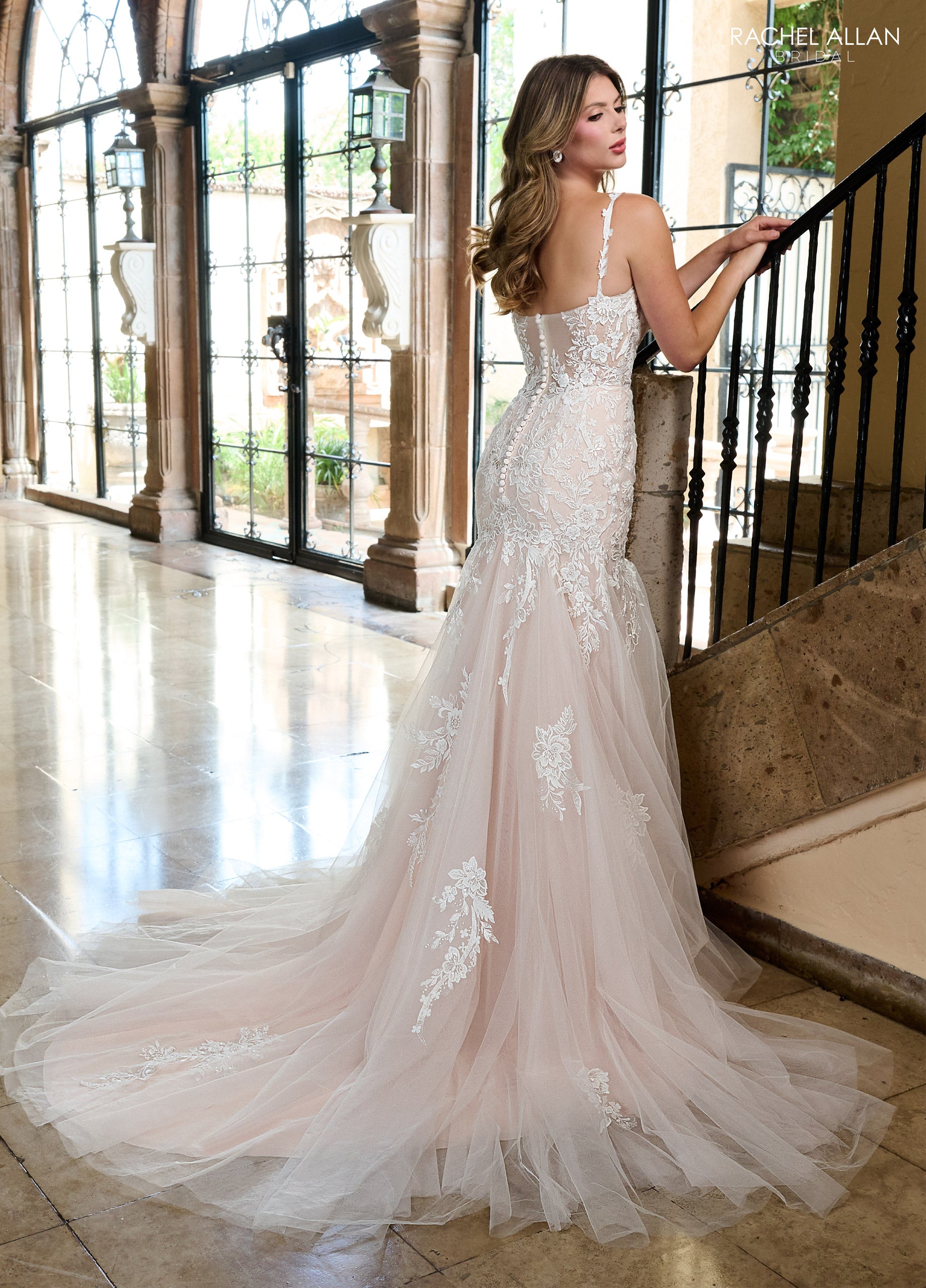 Wedding Dresses Long Bridal Mermaid Lace Applique Wedding Dress Ivory Pink Champagne