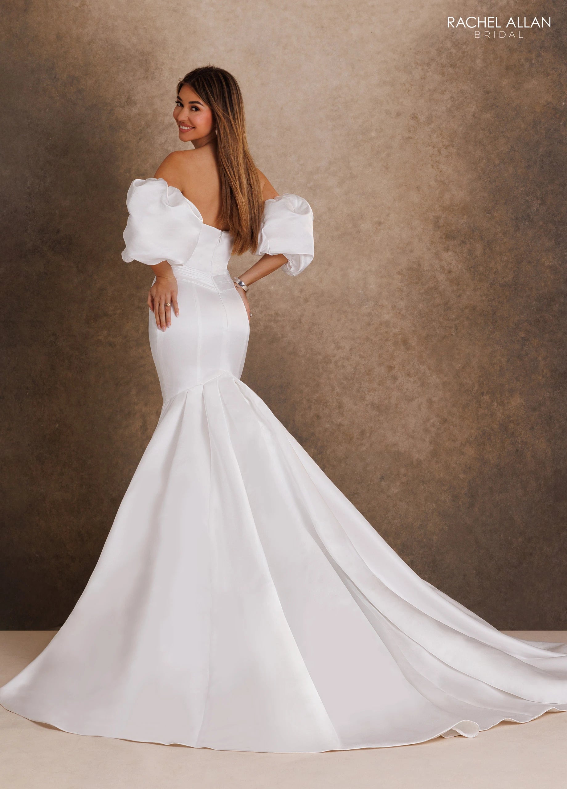 Strapless Straight Neck Floor-Length Mikado Wedding Dress Mermaid/Trumpet Rachel Allan RB2249