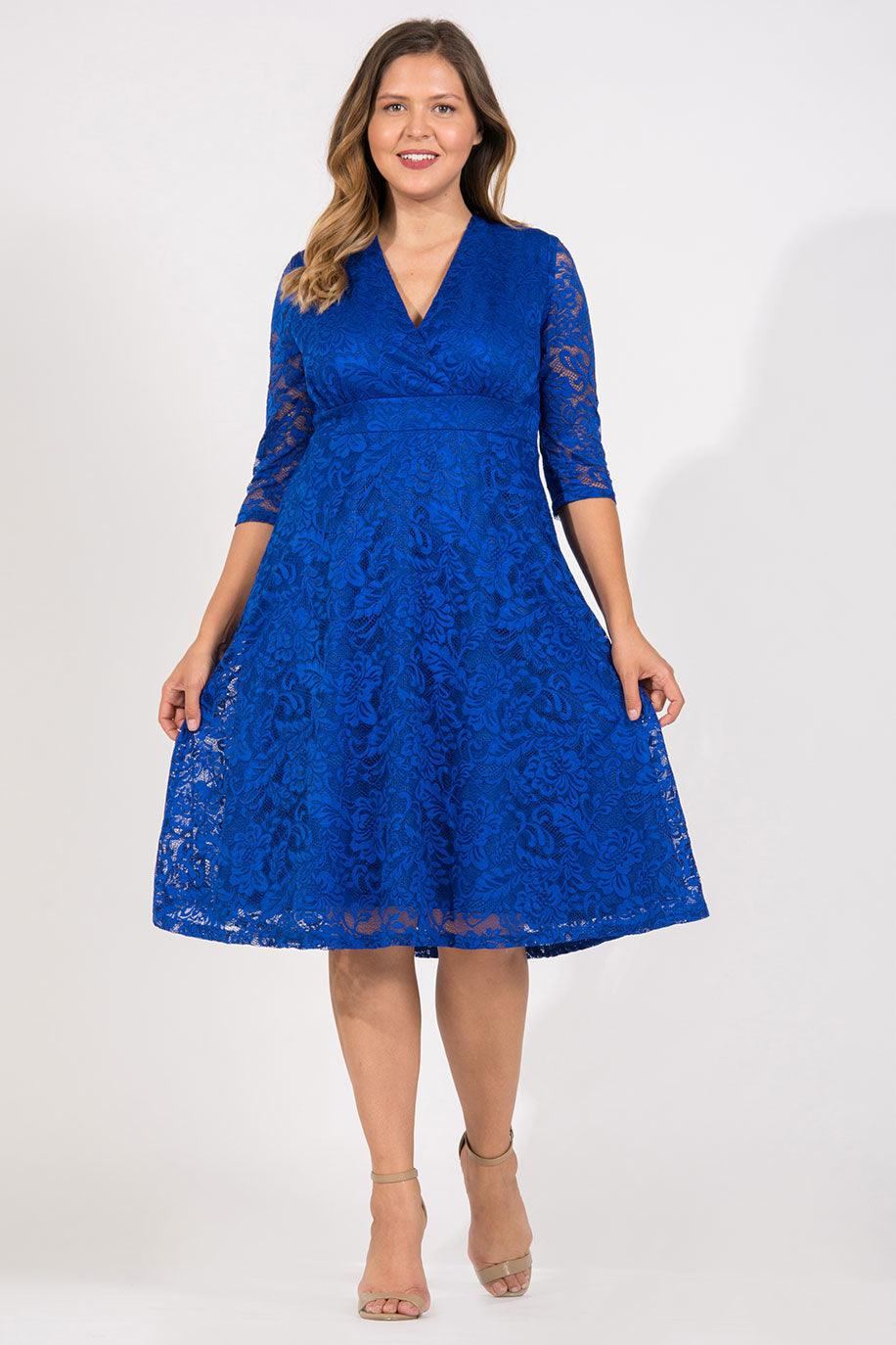 Royal Blue Modest Short Mother of the Bride Dress Plus Size Formal
