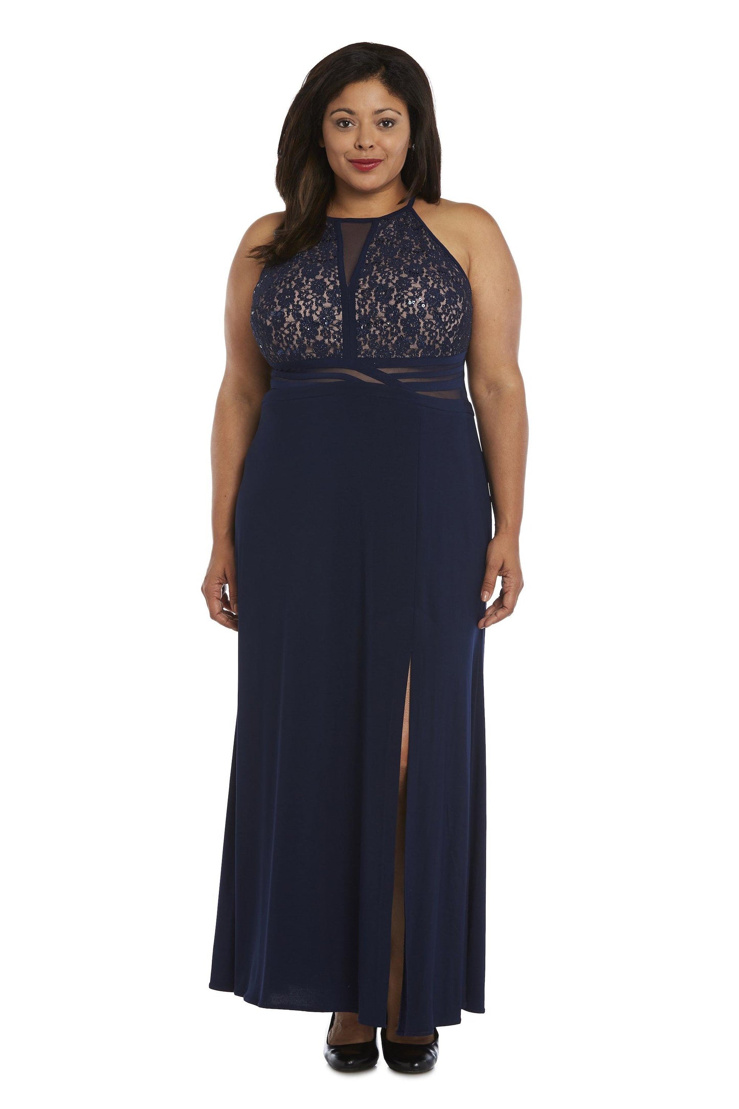 Morgan & Co Long Plus Size Evening Dress 12524WM - The Dress Outlet