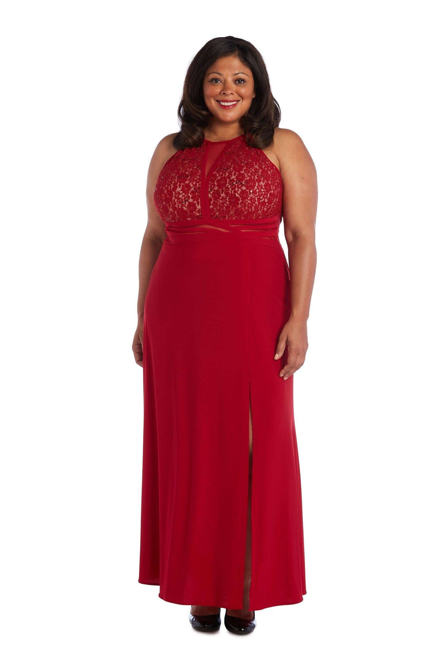 Morgan & Co Long Plus Size Evening Dress 12524WM - The Dress Outlet