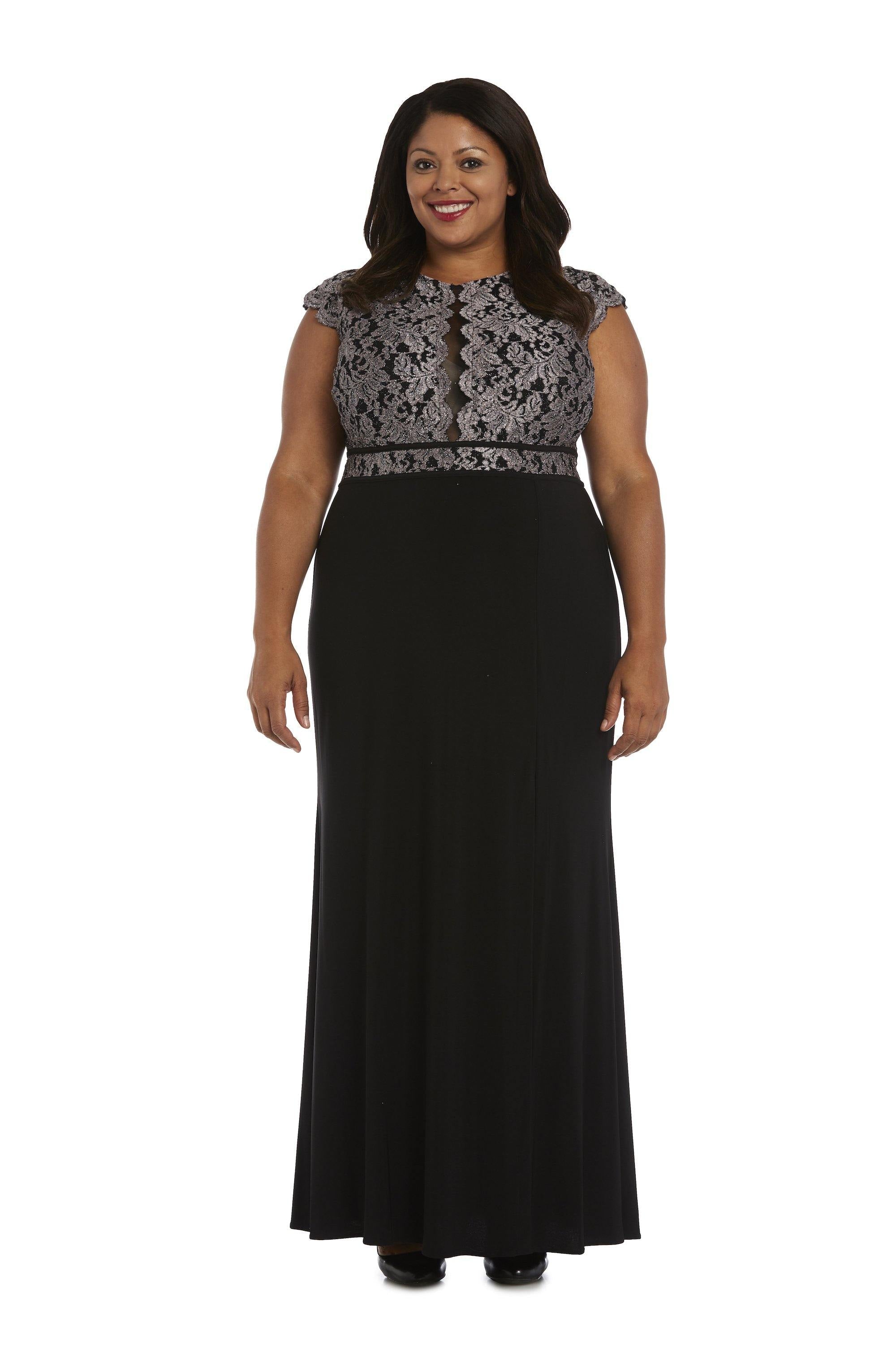 Morgan & Co Long Plus Size Formal Dress 12539WM - The Dress Outlet