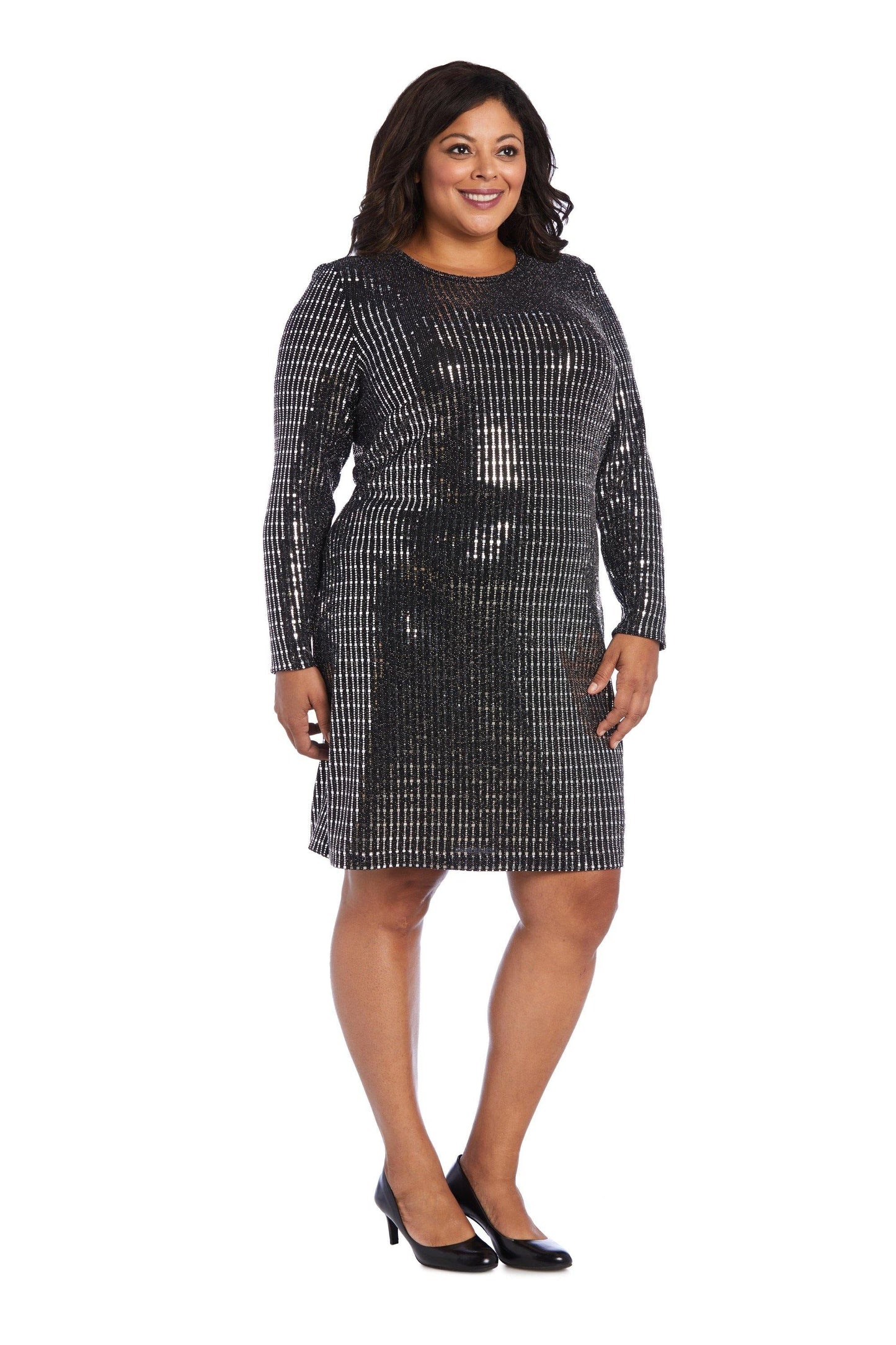 Morgan & Co Short Plus Size Mini Dress 12749WM - The Dress Outlet