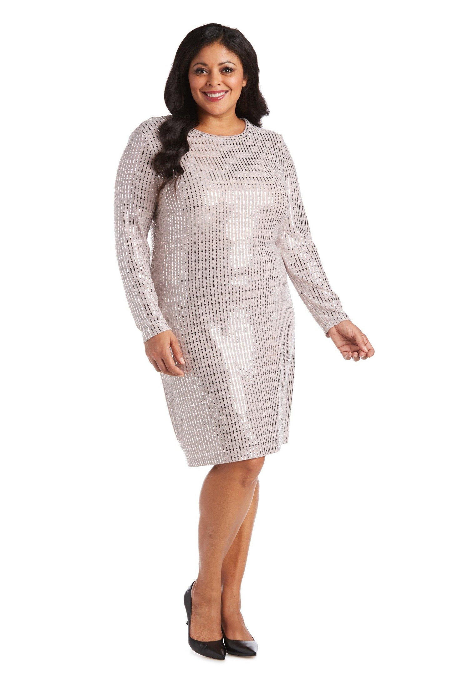 Morgan & Co Short Plus Size Mini Dress 12749WM - The Dress Outlet