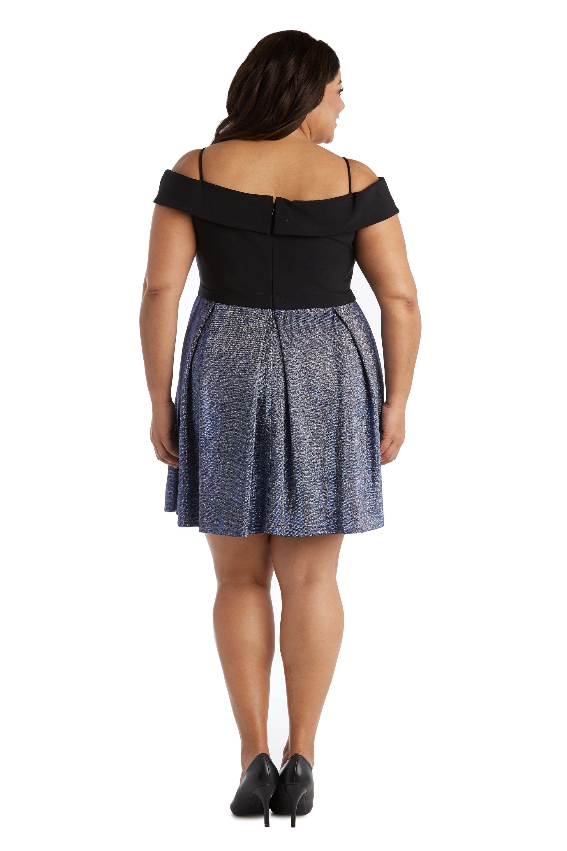Morgan & Co 12783W Plus Size Off Shoulder Short Dress