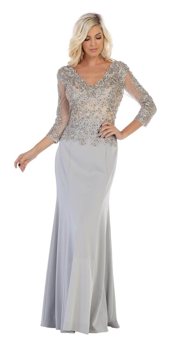 Mother of the Bride Dress Plus Size Formal - The Dress Outlet May Queen