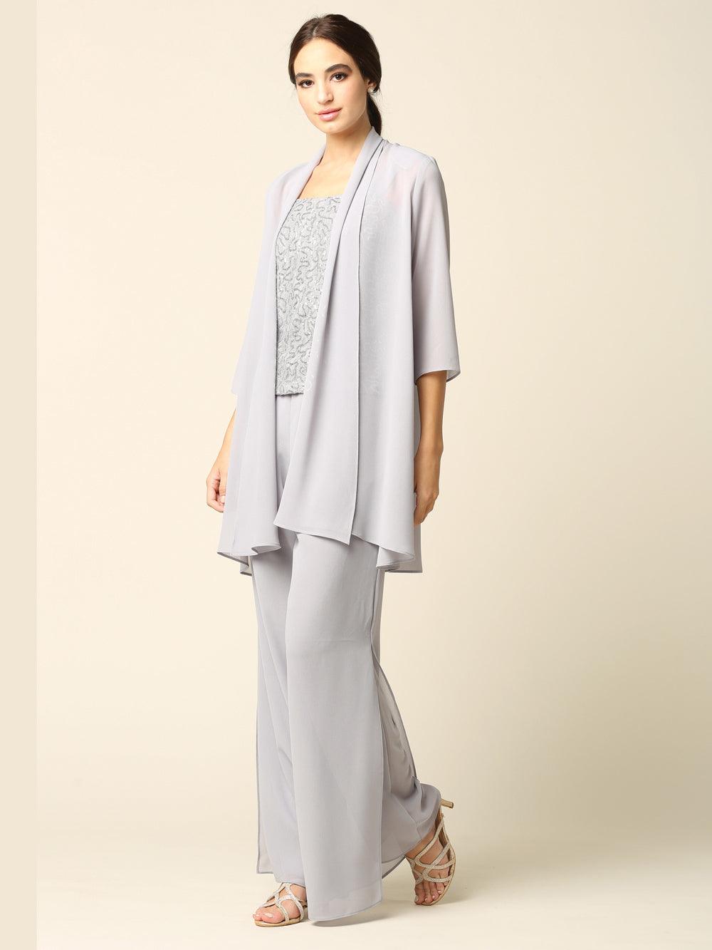 Mother of the Bride Formal Jacket Pant Suit - The Dress Outlet