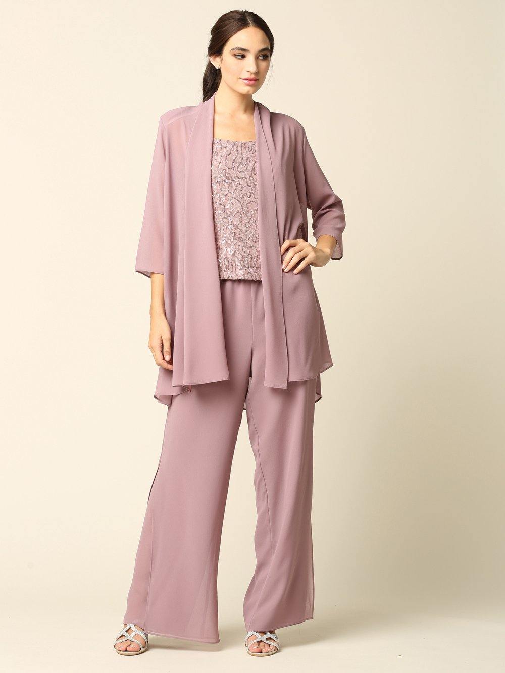 Mother of the Bride Formal Jacket Pant Suit - The Dress Outlet Eva Fashion
