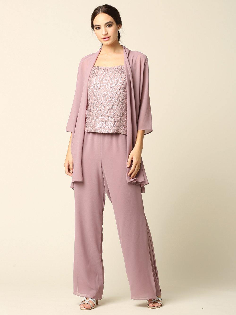 Mother of the Bride Formal Jacket Pant Suit - The Dress Outlet Eva Fashion