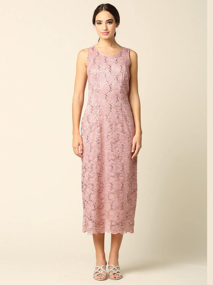 Mother of the Bride Formal Lace Jacket Dress - The Dress Outlet Eva Fashion