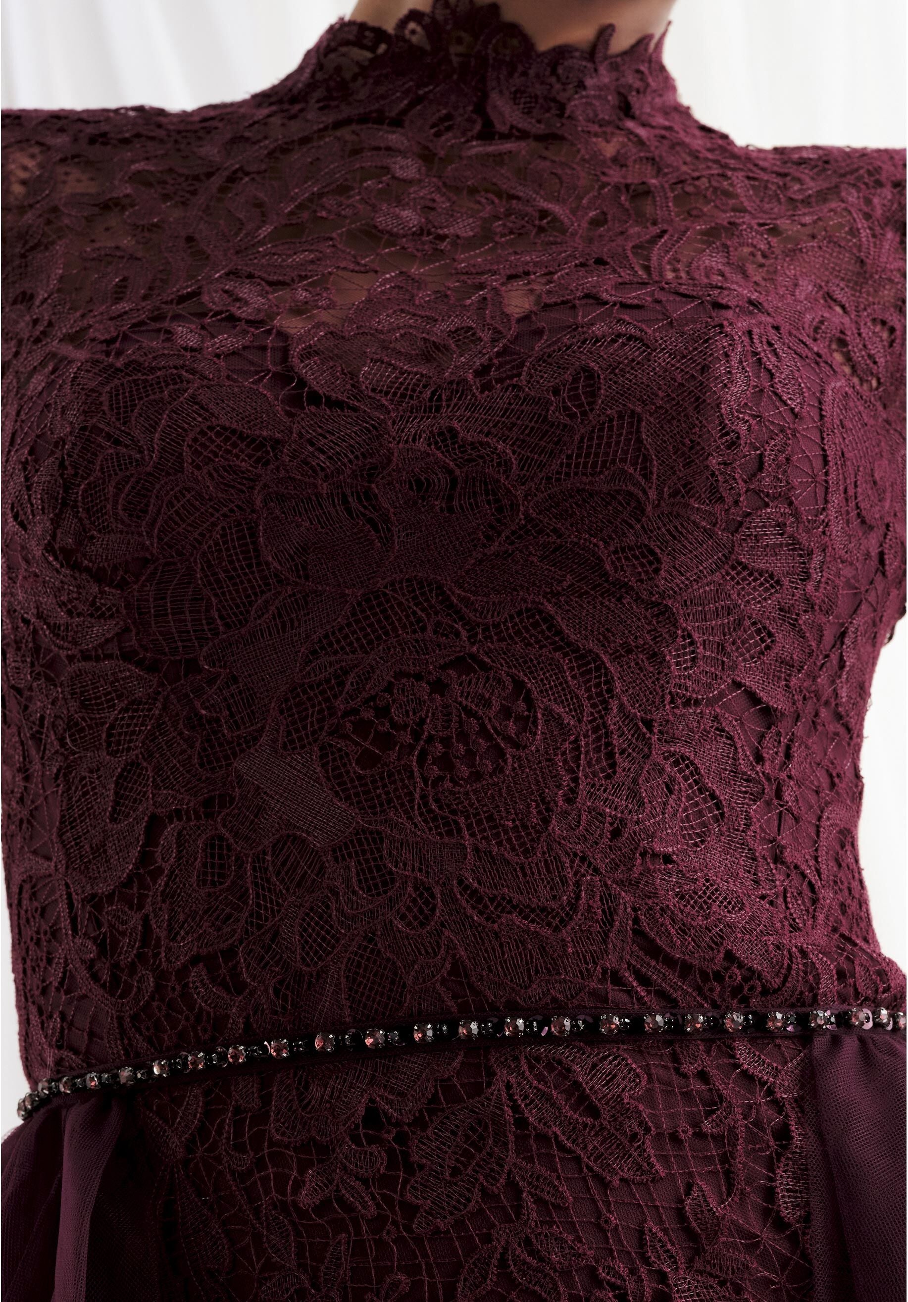 Mother of the Bride Dresses Lace Formal Long Mother of the Bride Dress Bordeaux