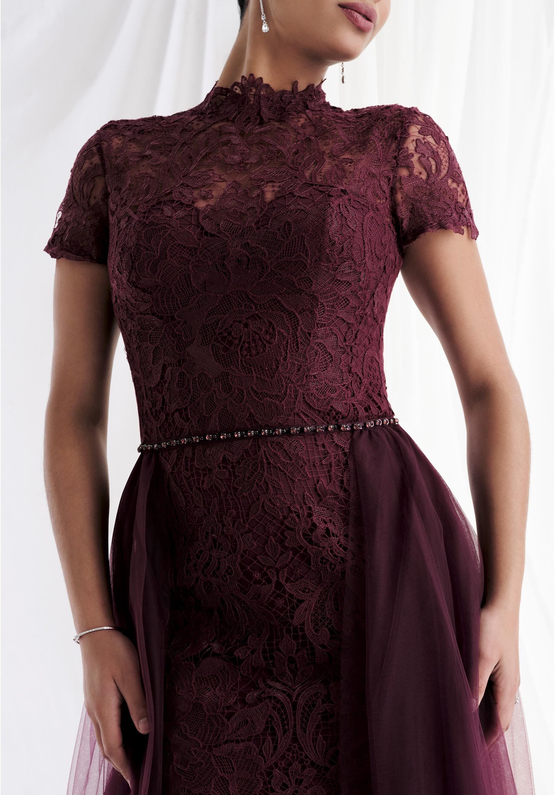 Mother of the Bride Dresses Lace Formal Long Mother of the Bride Dress Bordeaux