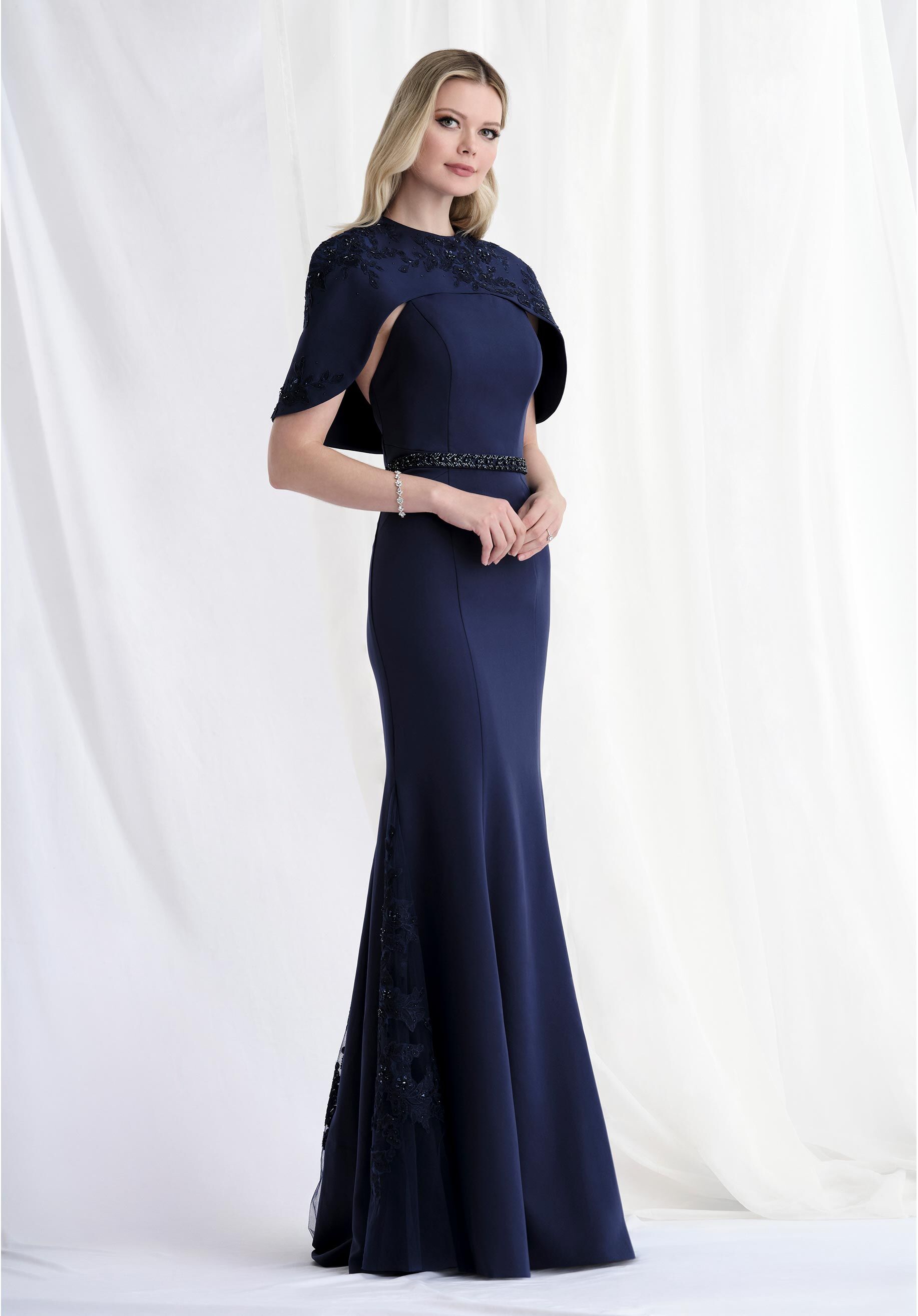 Mother of the Bride Dresses Beaded Long Formal Mother of the Bride Dress Navy