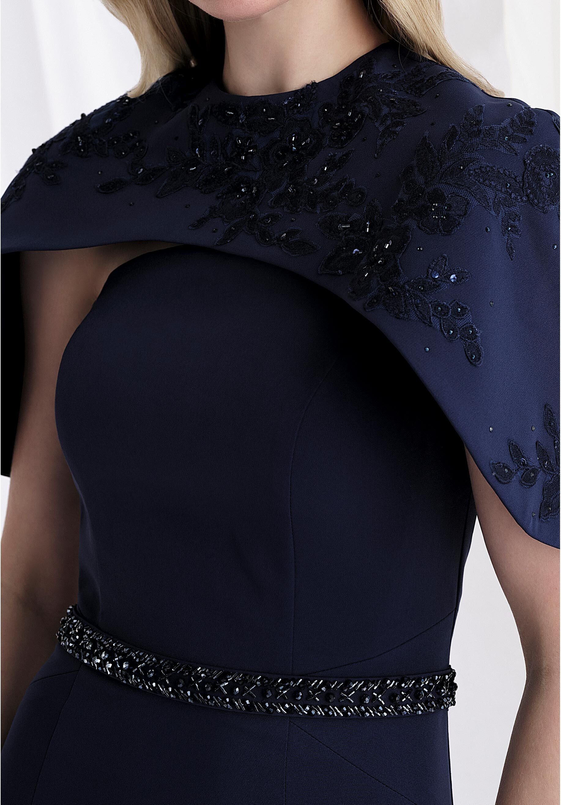 Mother of the Bride Dresses Beaded Long Formal Mother of the Bride Dress Navy