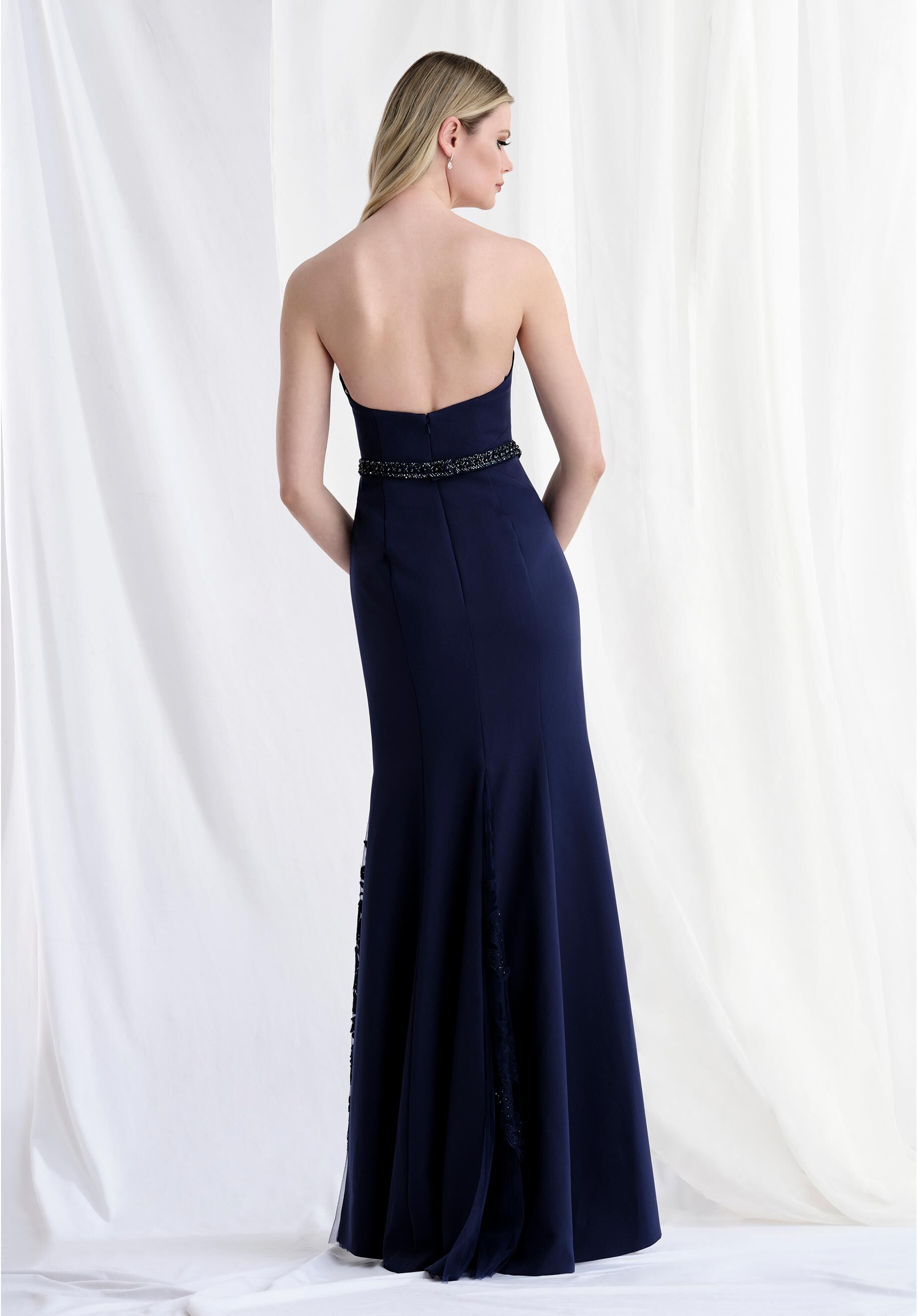Mother of the Bride Dresses Beaded Long Formal Mother of the Bride Dress Navy