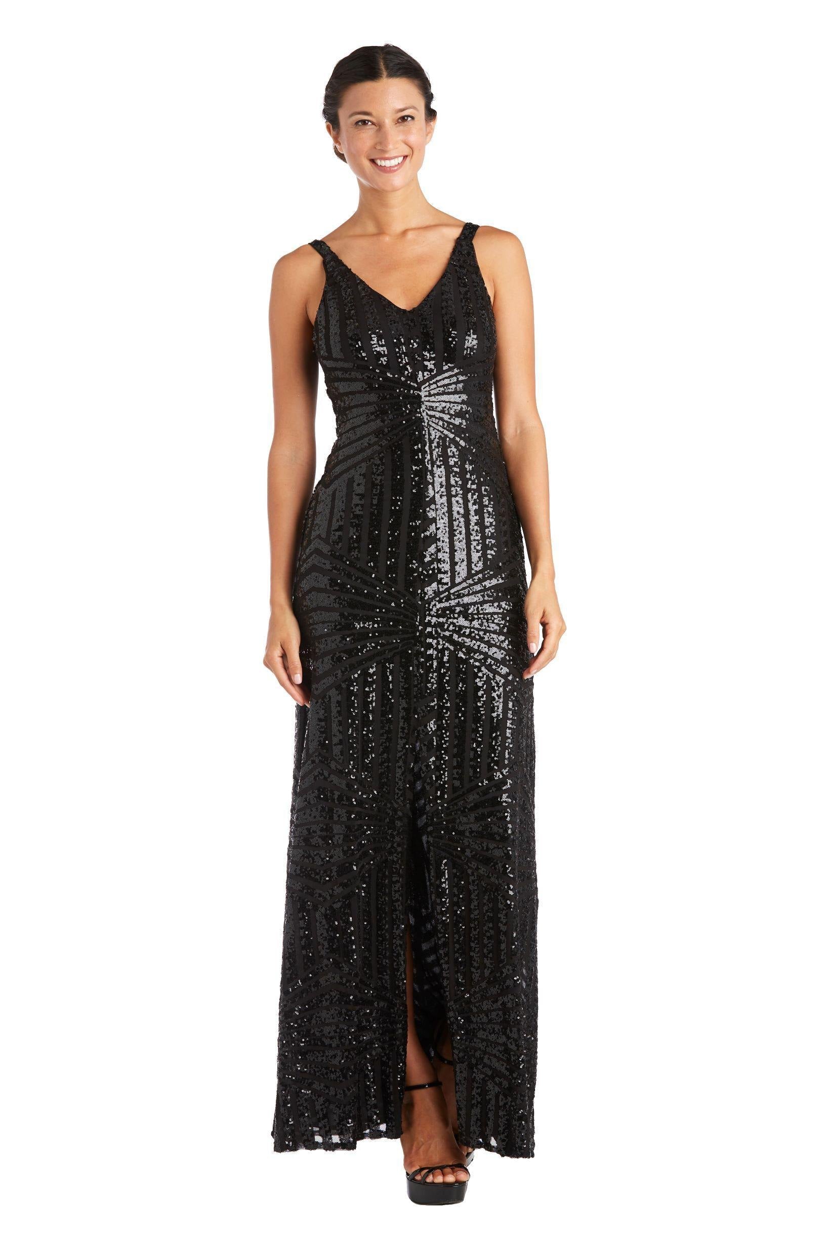 Black Nightway Long Glitter Formal Dress 21738