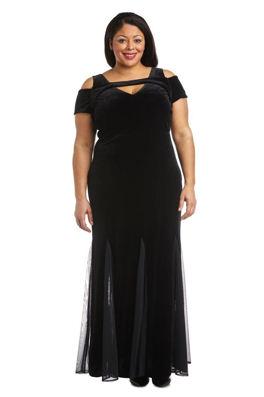 Nightway Long Plus Size Velvet Dress 21999W - The Dress Outlet