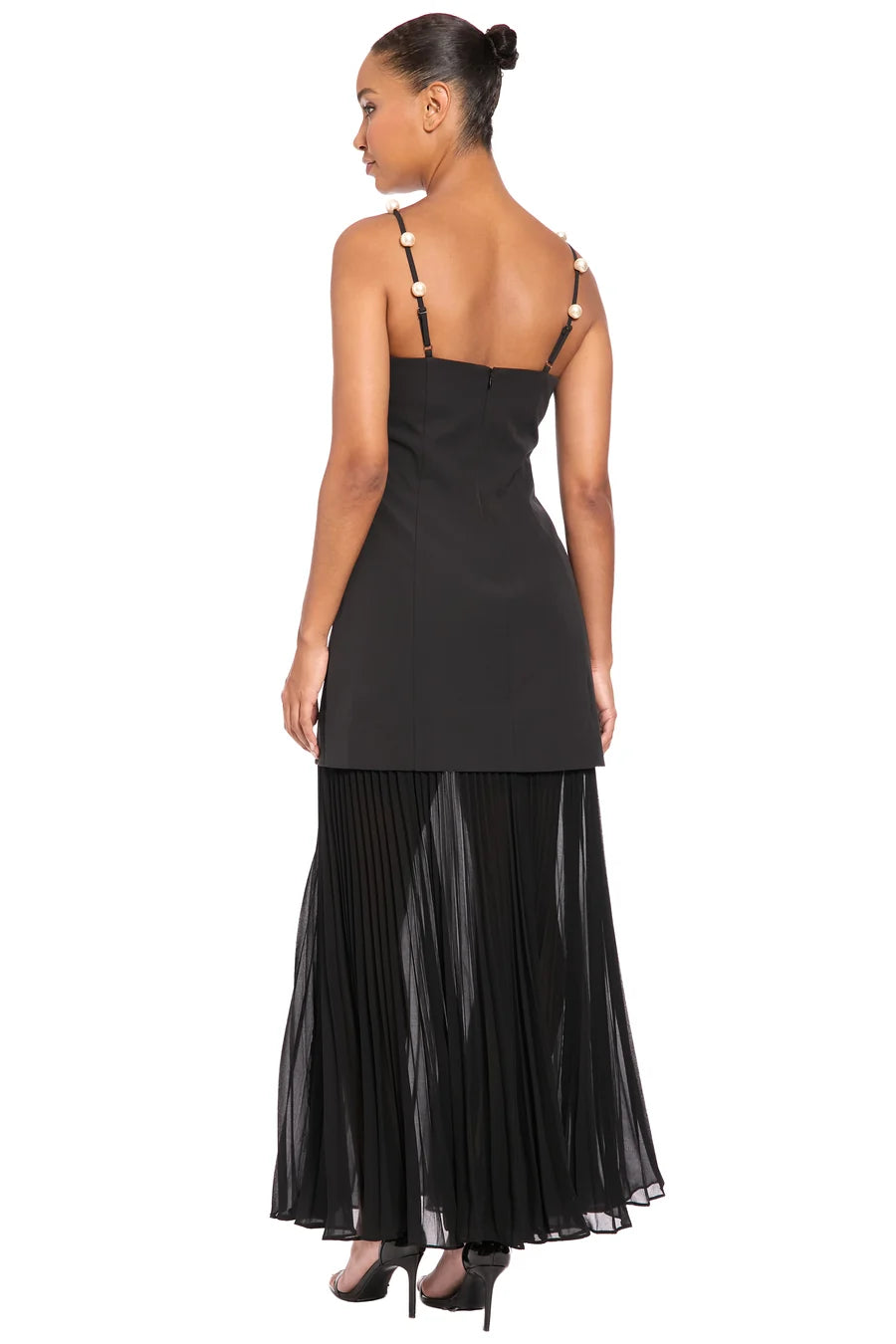 Flutter Sleeve and Waist Tie Cocktail Multi Occasion Wedding Guest Dresses for Women, Black MEDIUM for sale Maggy London G7083M