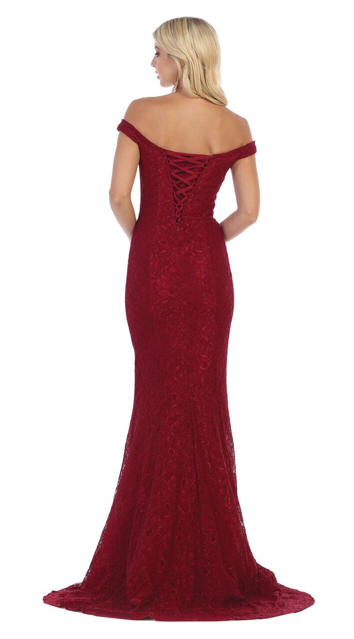 Off Shoulder Lace Mermaid Prom Gown - The Dress Outlet May Queen