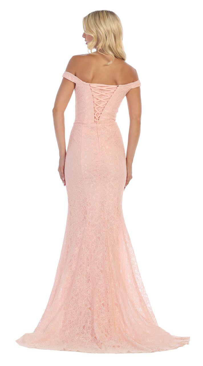 Off Shoulder Lace Mermaid Prom Gown - The Dress Outlet May Queen