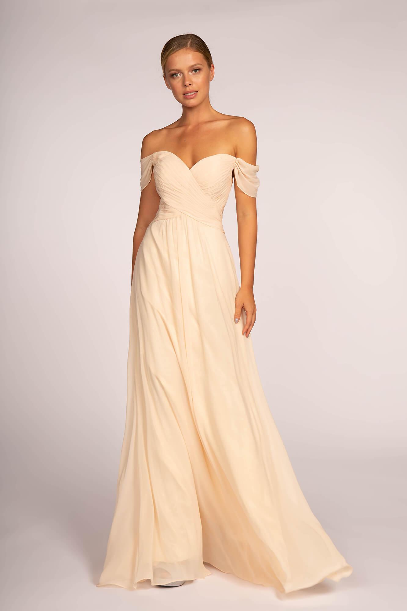Off Shoulder Plus Size Long Formal Dress - The Dress Outlet Elizabeth K