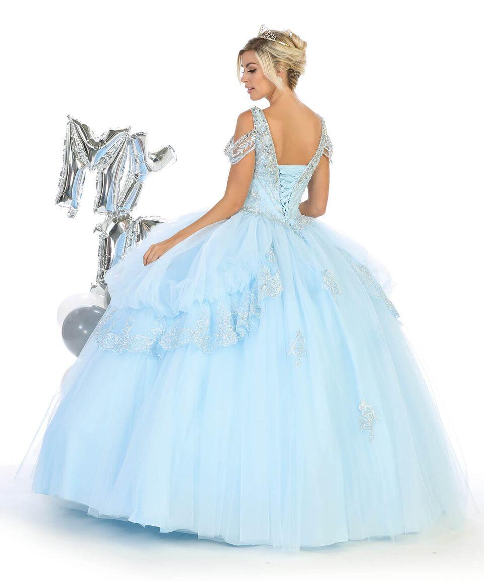 Off the Shoulder Quinceanera Sweet 16 Ball Gown - The Dress Outlet May Queen