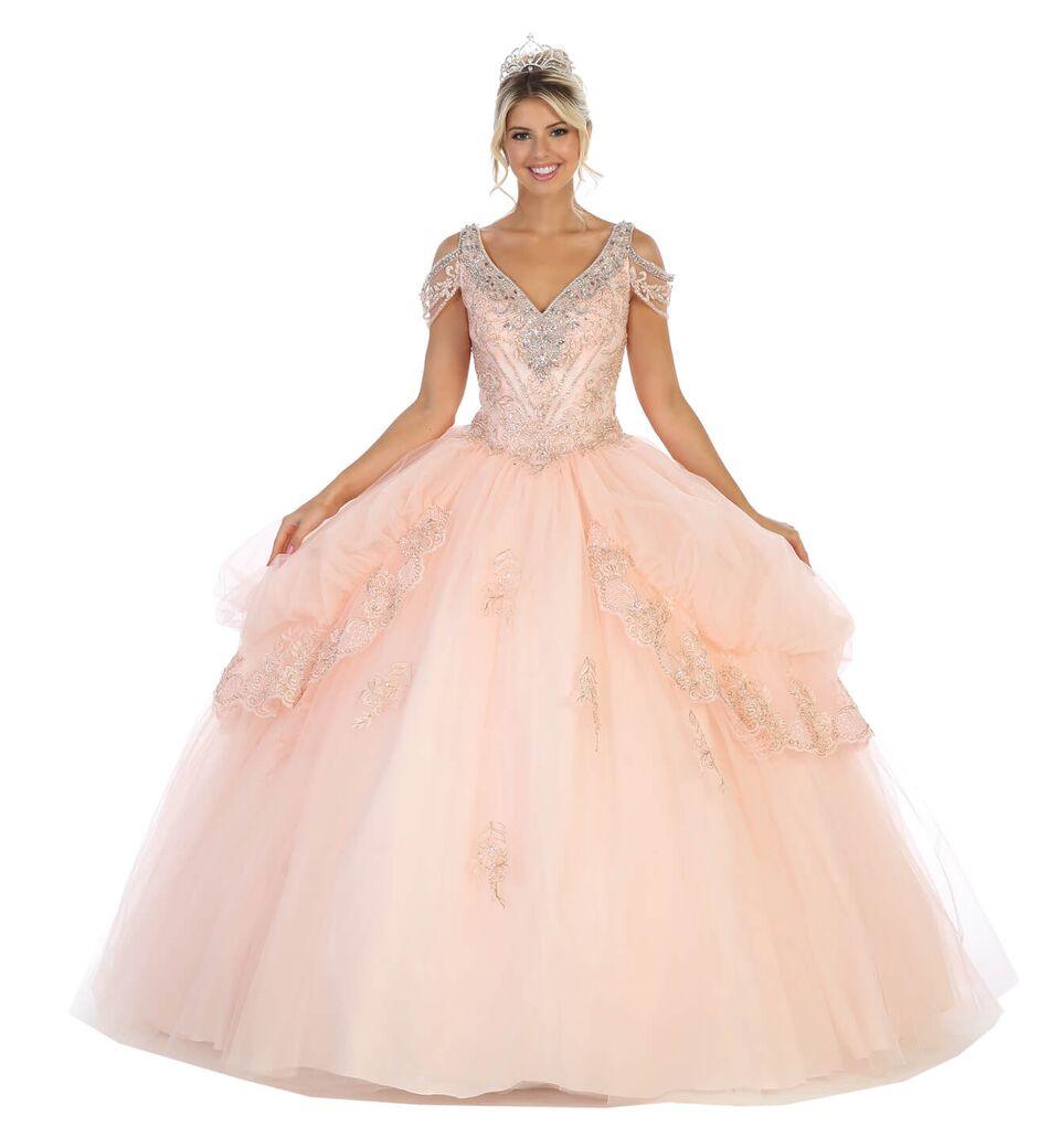 Off the Shoulder Quinceanera Sweet 16 Ball Gown - The Dress Outlet May Queen