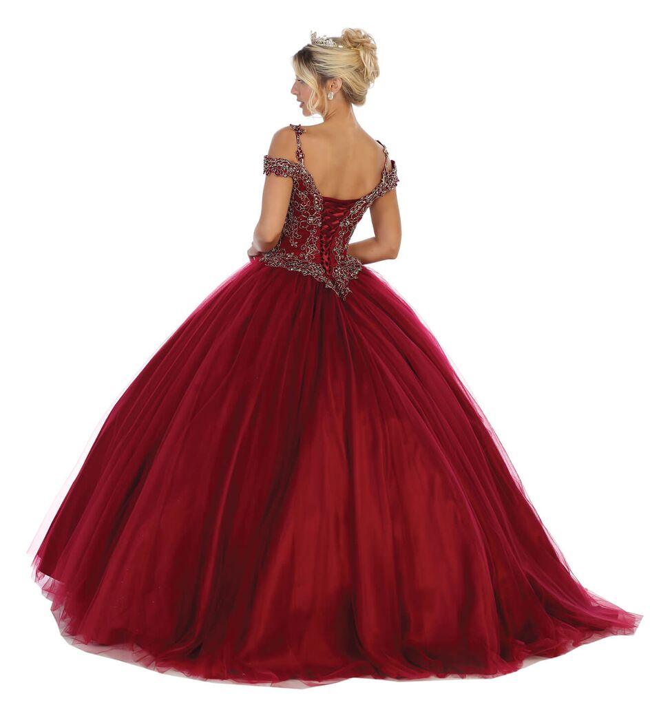 Off The Shoulder Sweet 16 Quinceanera Ball Gown - The Dress Outlet May Queen