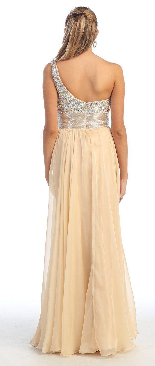 One Shoulder Prom Plus Size Formal Special Occasion Dress - The Dress Outlet May Queen