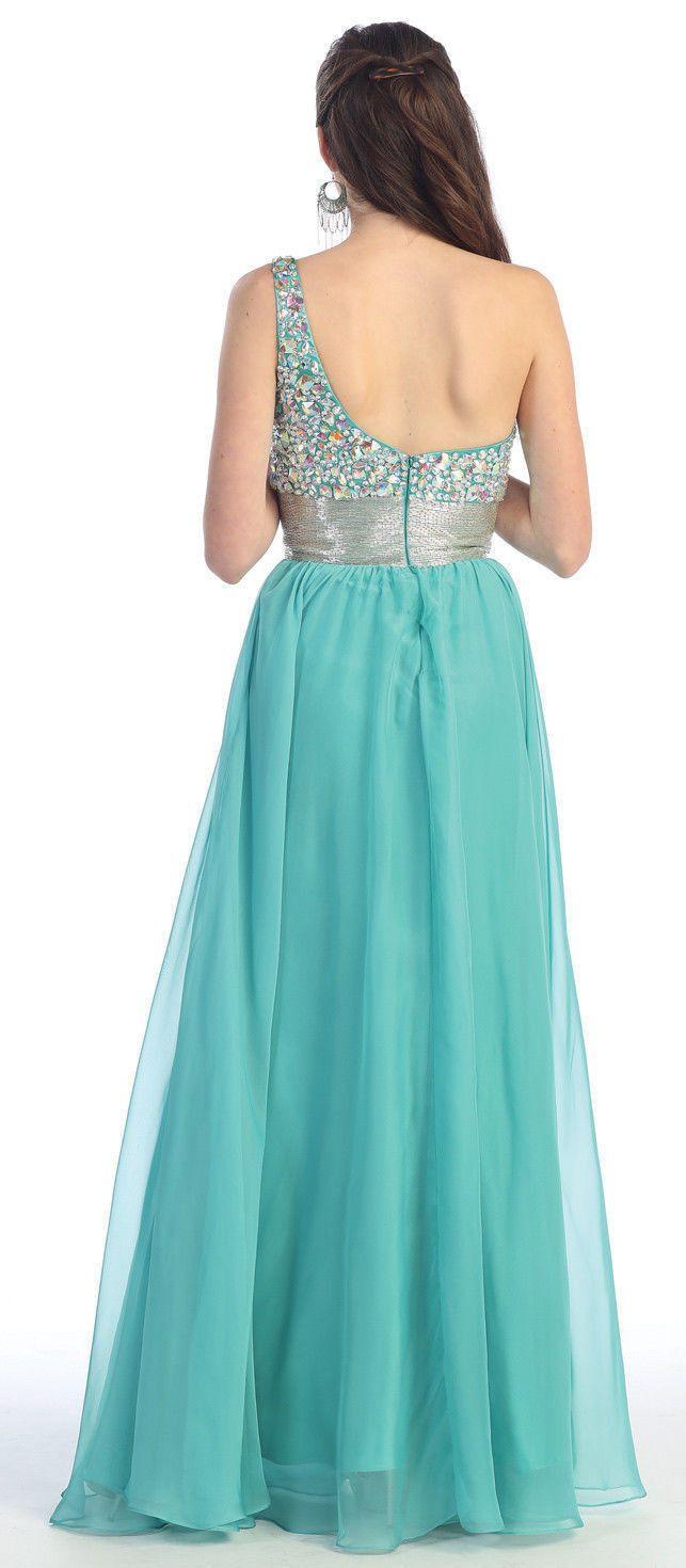 One Shoulder Prom Plus Size Formal Special Occasion Dress - The Dress Outlet May Queen