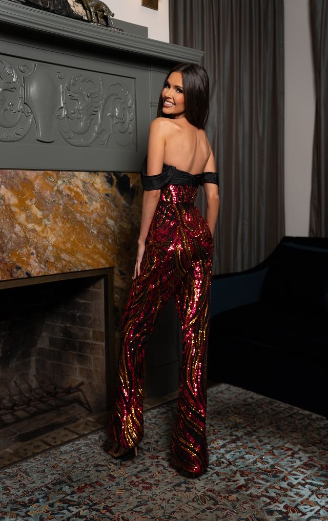 Jumpsuit Long Prom Formal Jumpsuit BLACK TANGERINE