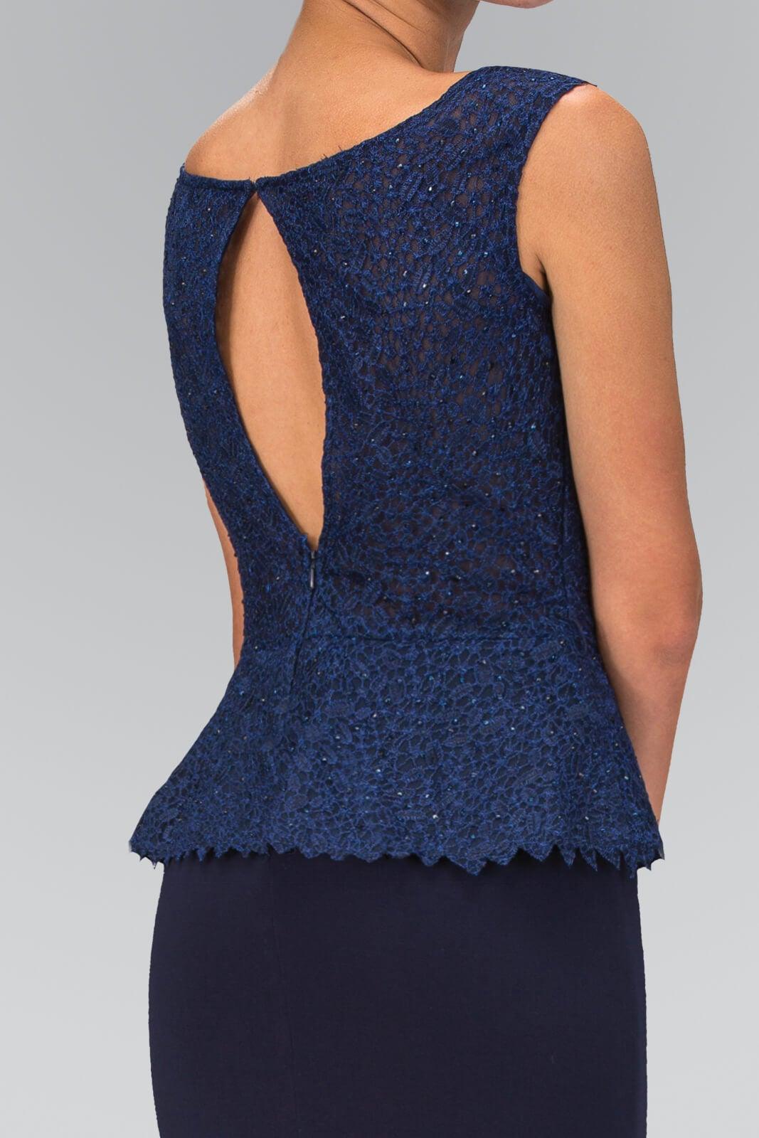 Peplum Jersey Floor Length Prom Dress Formal