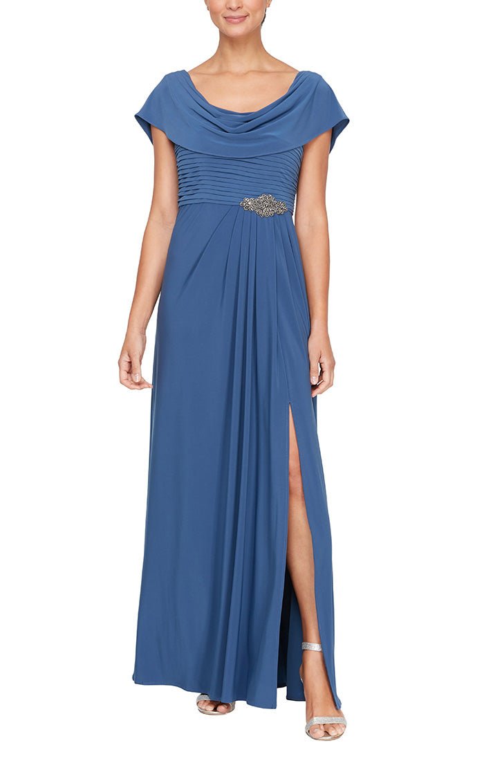 Plus Size Dresses Plus Size Long Pleated Dress Wedgewood