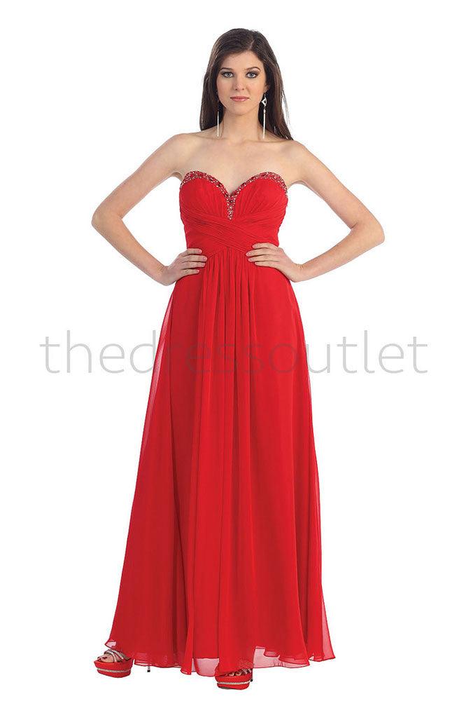 Plus Size Formal Bridesmaid Dress Evening Gown - The Dress Outlet May Queen
