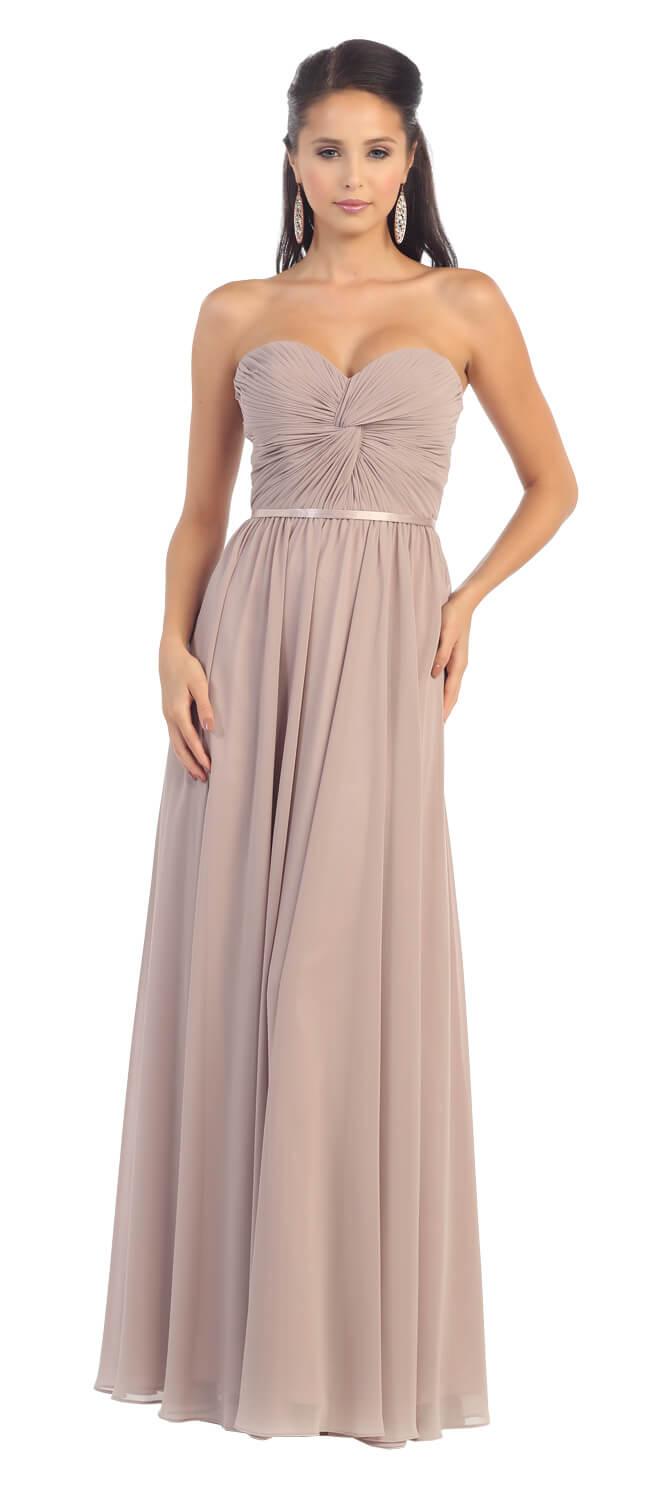 Plus Size Long Formal Bridesmaids Prom Dress - The Dress Outlet May Queen