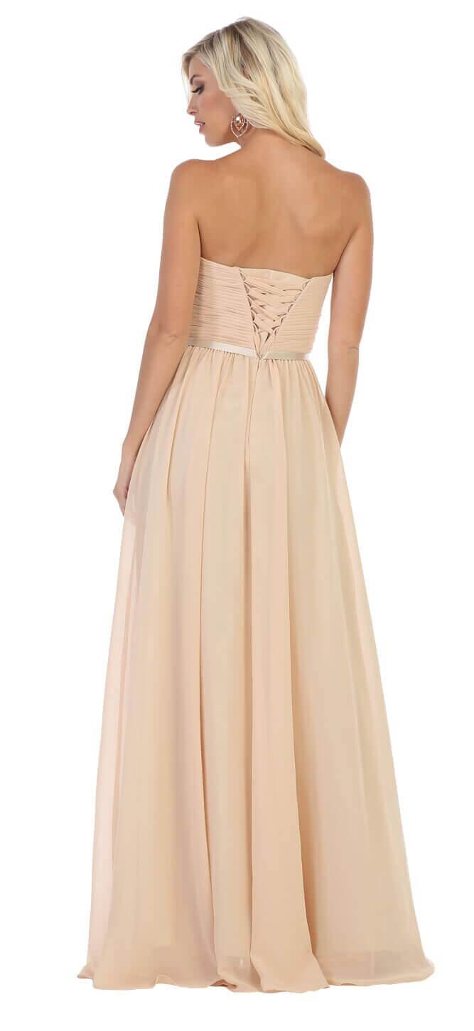 Plus Size Long Formal Bridesmaids Prom Dress - The Dress Outlet May Queen