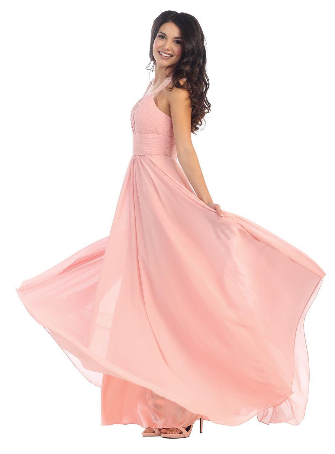 Plus Size Long Formal Dress Bridesmaid - The Dress Outlet May Queen