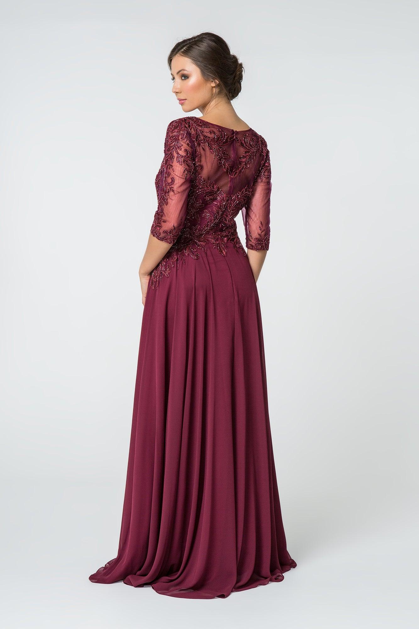 Plus Size Mother of the Bride Chiffon Long Dress - The Dress Outlet