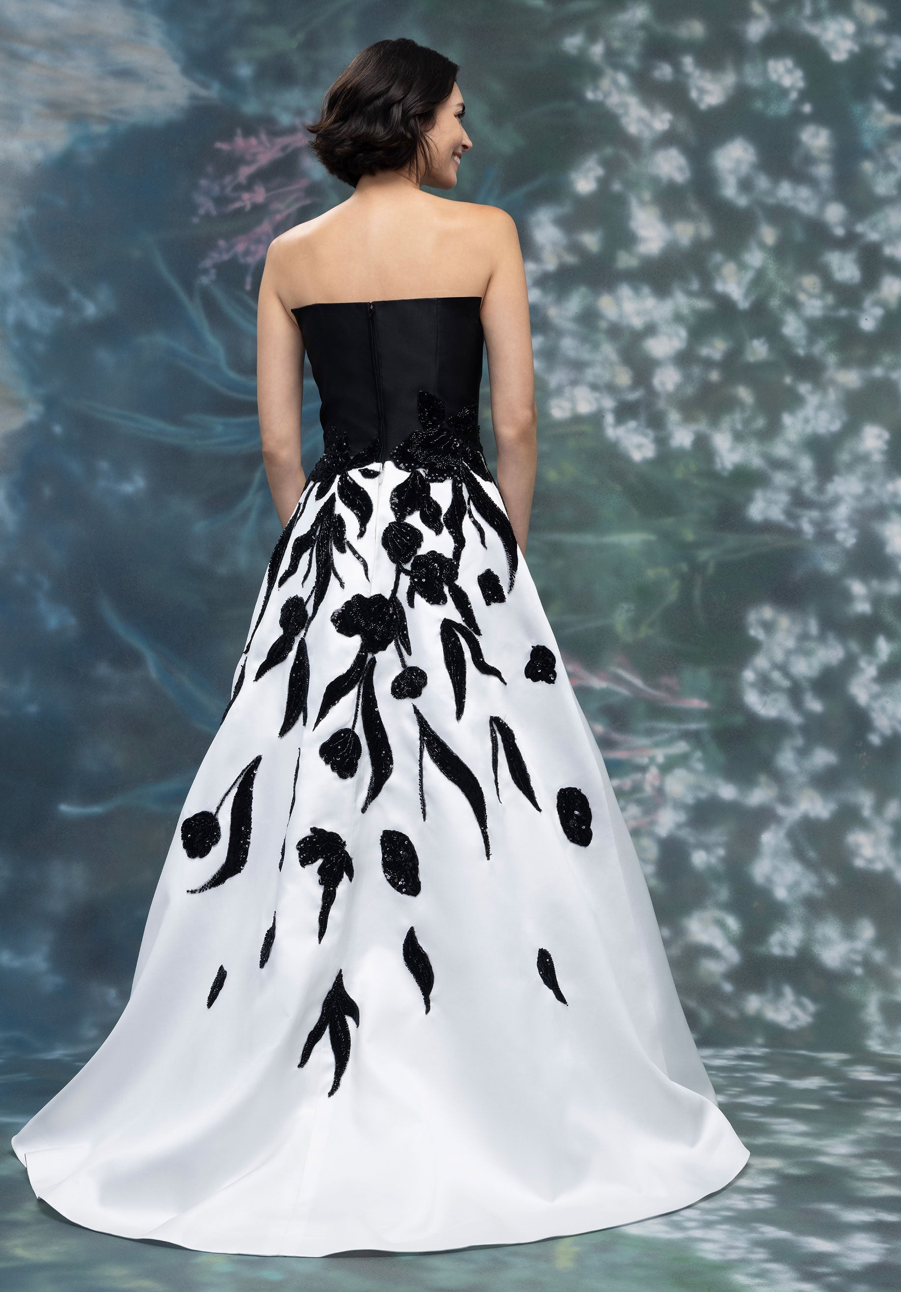Prom Dresses Long Formal A Line Prom Dress Black/Ivory