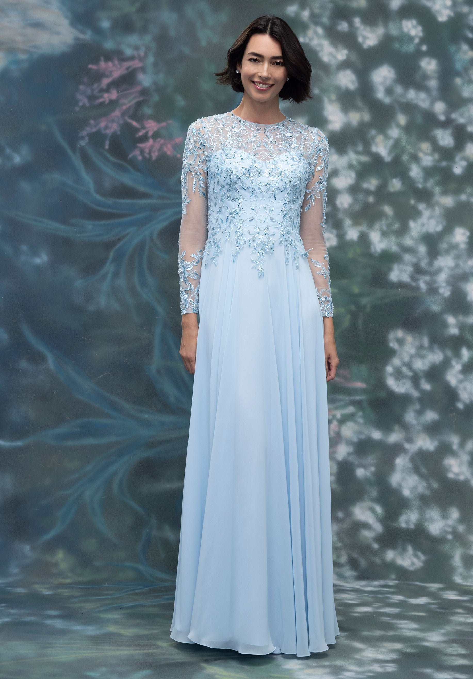 Mother of the Bride Dresses Long Sleeve Formal Mother of the Bride Dress Sky Blue