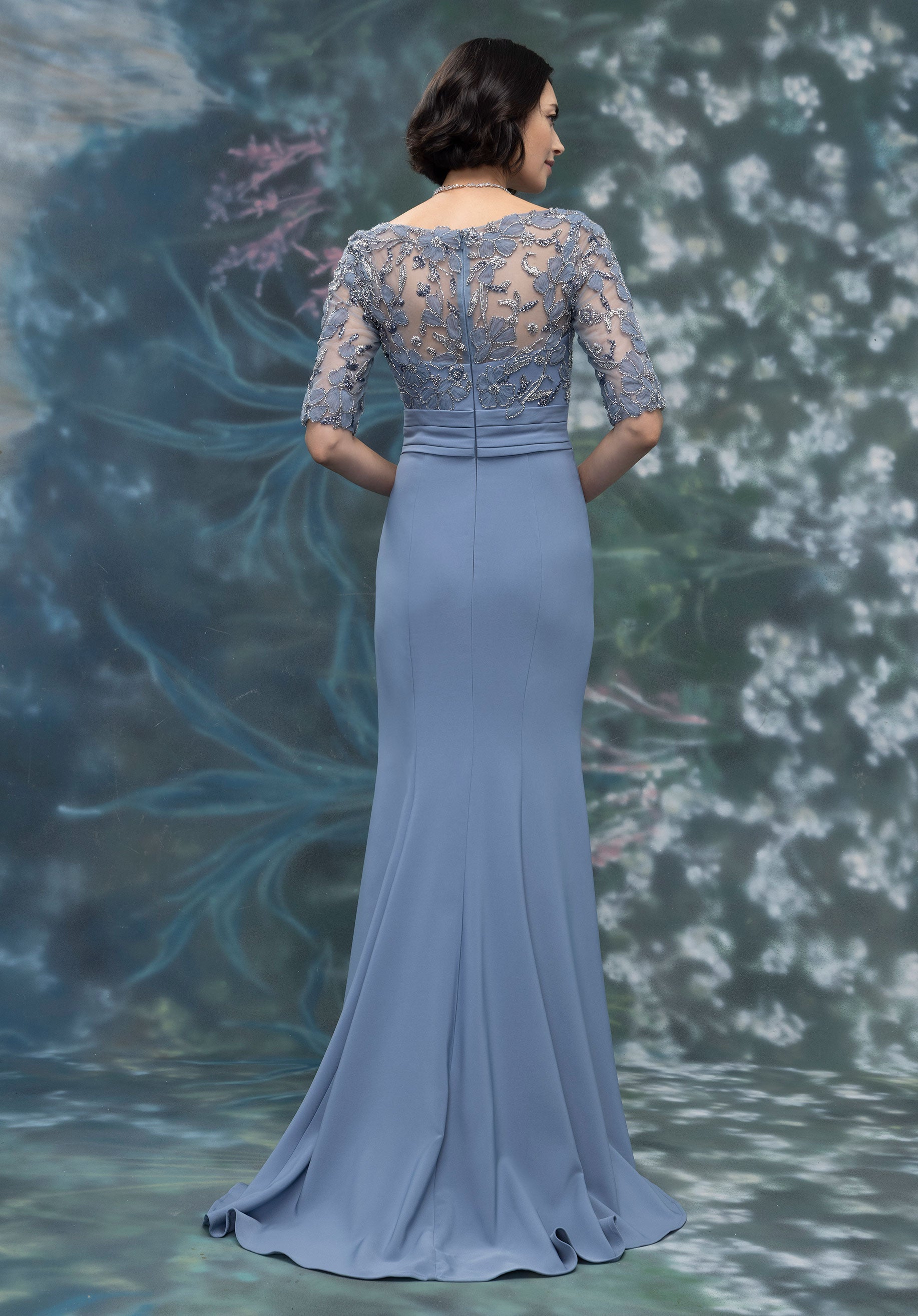 Mother of the Bride Dresses Beaded Long Formal Mother of the Bride Dress Slate