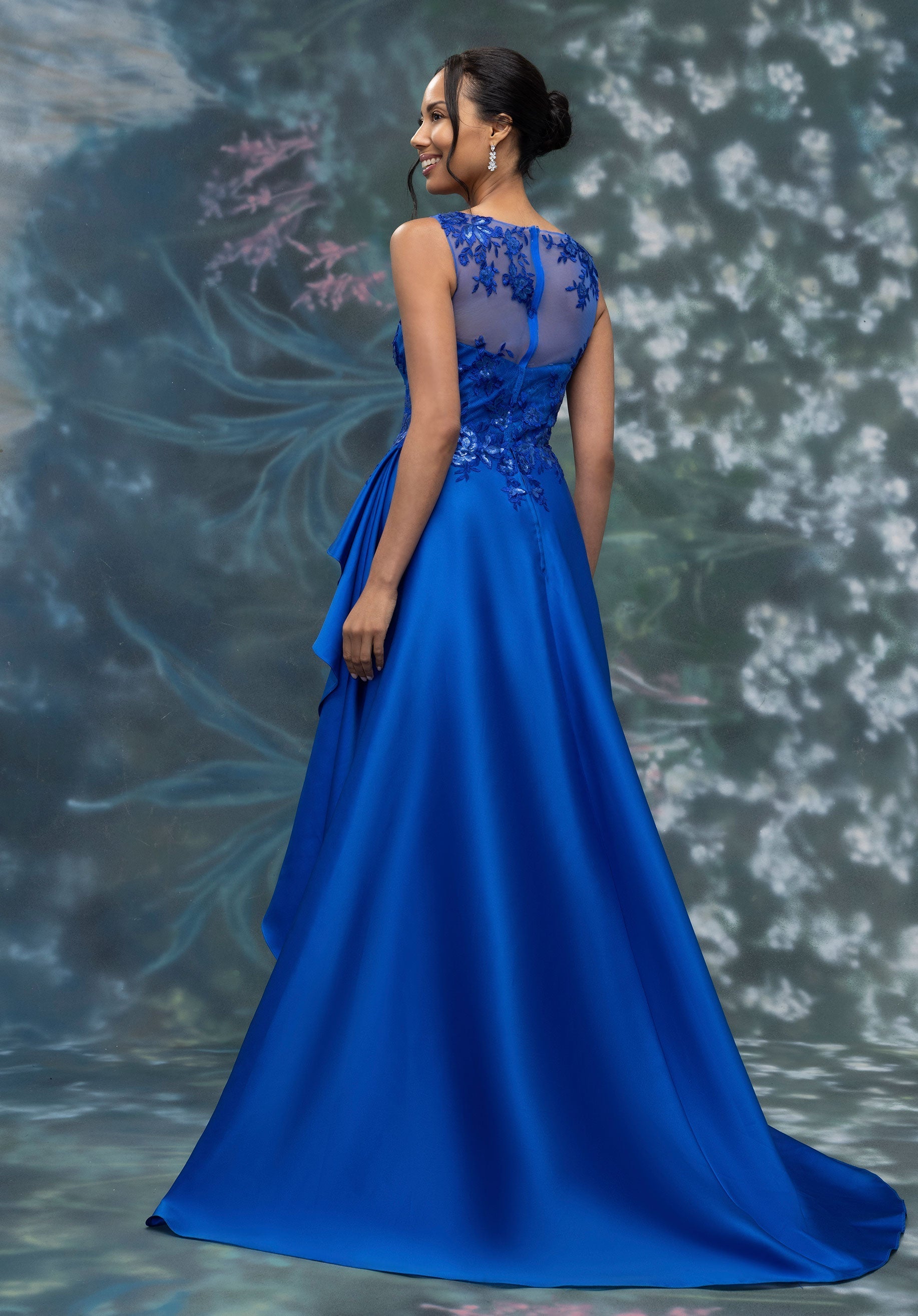 Formal Dresses Ruffle A Line Long Formal Dress Royal