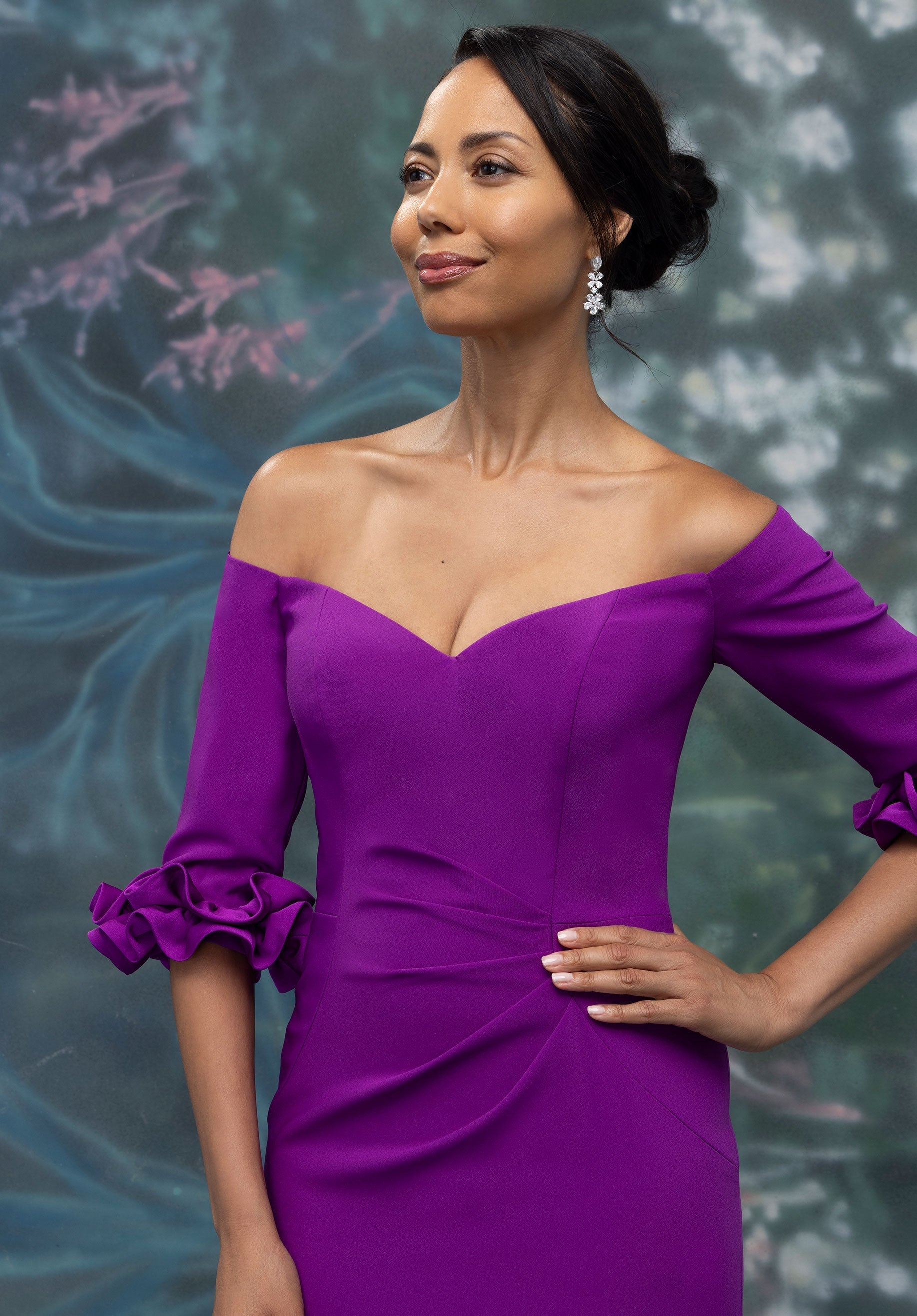 Mother of the Bride Dresses Long Formal Ruffle Mother of the Bride Dress Amethyst