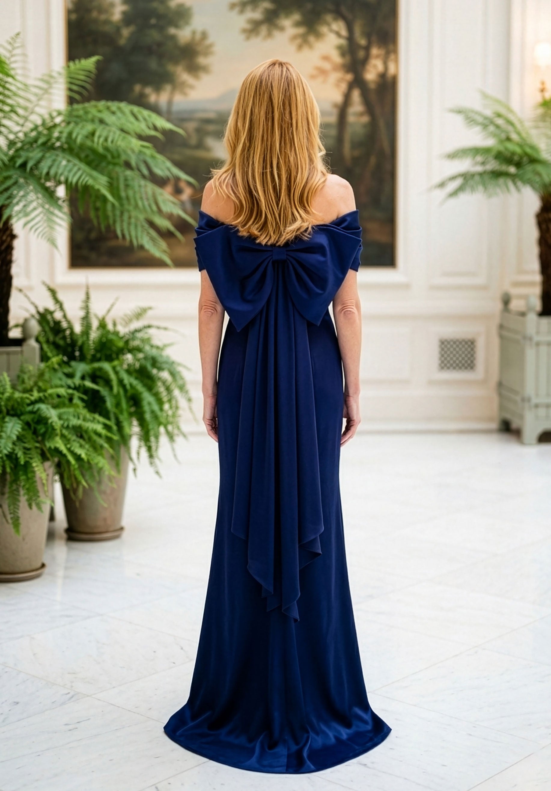 Off-the-Shoulder Floor-Length Jersey Formal Mermaid MGNY 2070042