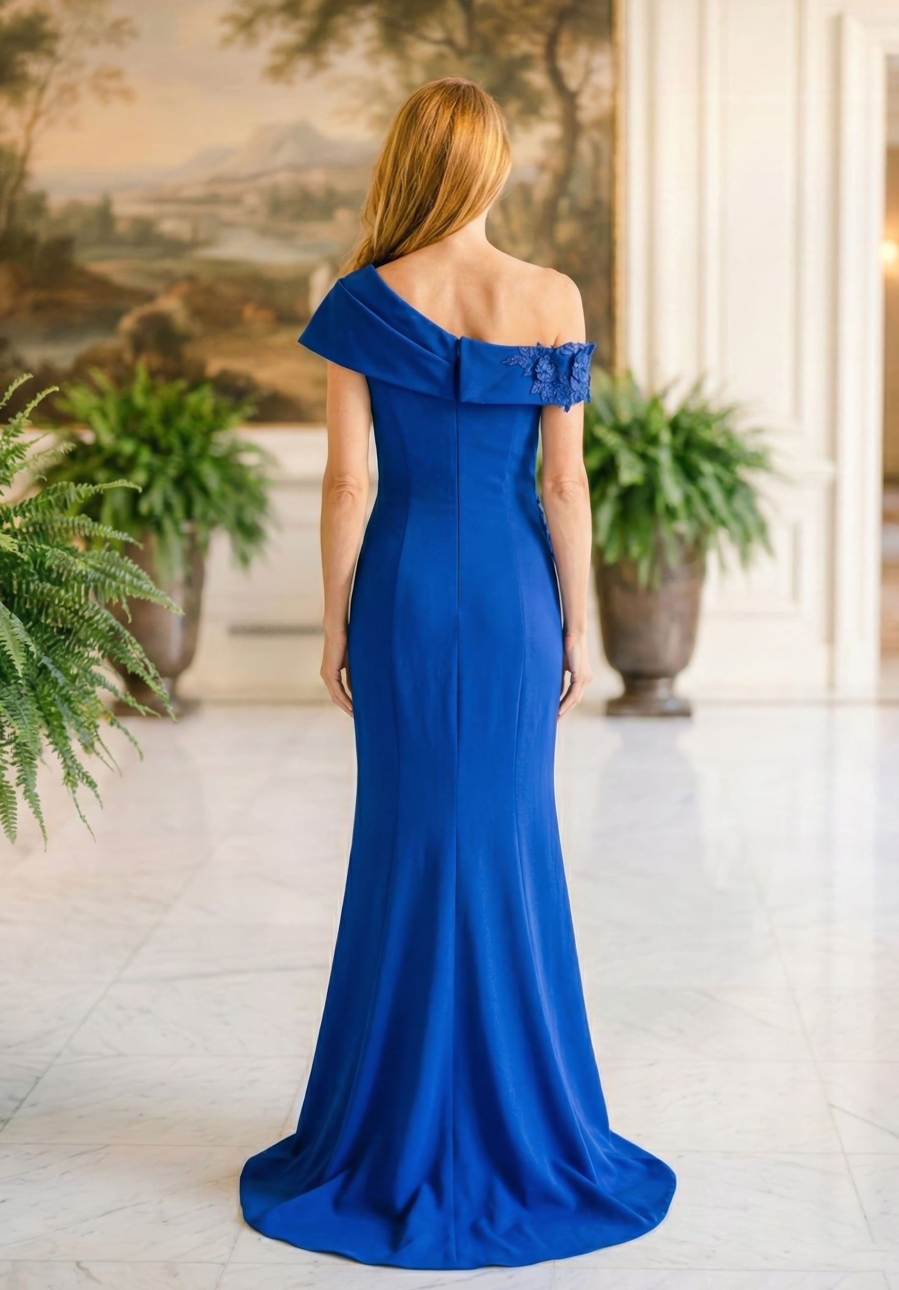 One-Shoulder Floor-Length Satin Formal Mermaid MGNY 2070045