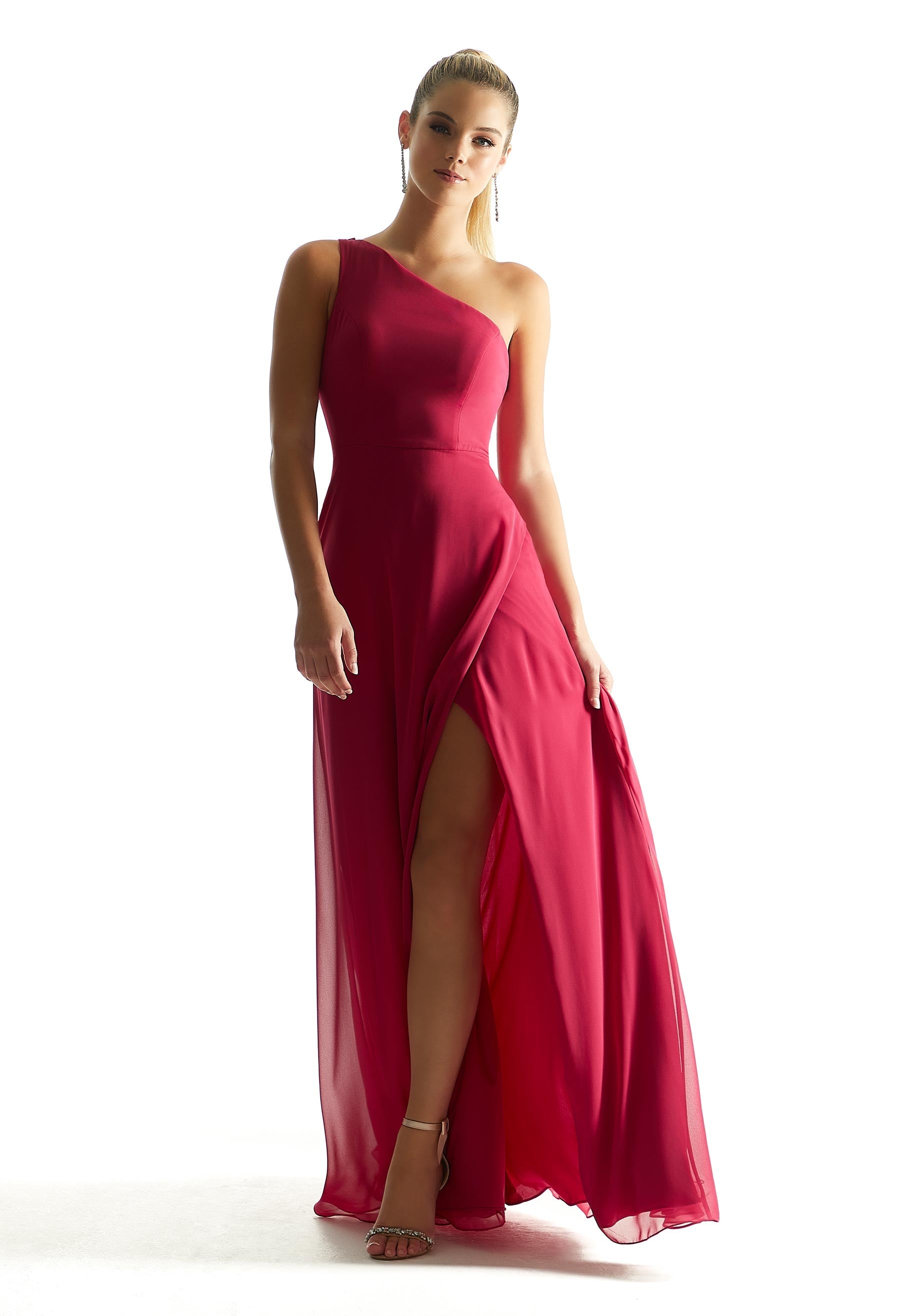 Formal Dresses A Line Slit Long Formal Dress MGNY Madeline Gardner New York 21851 Berry