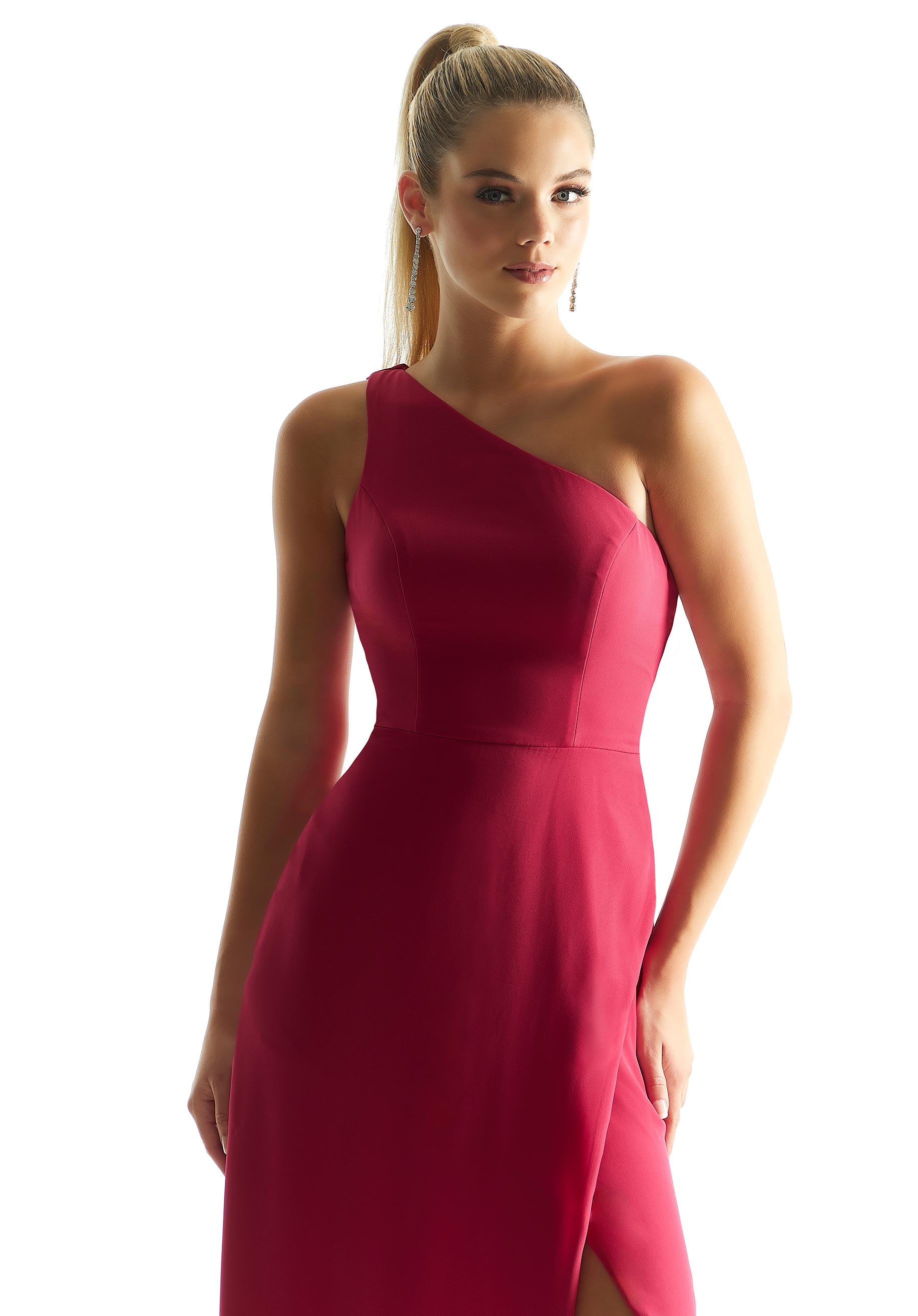 Formal Dresses A Line Slit Long Formal Dress MGNY Madeline Gardner New York 21851 Berry