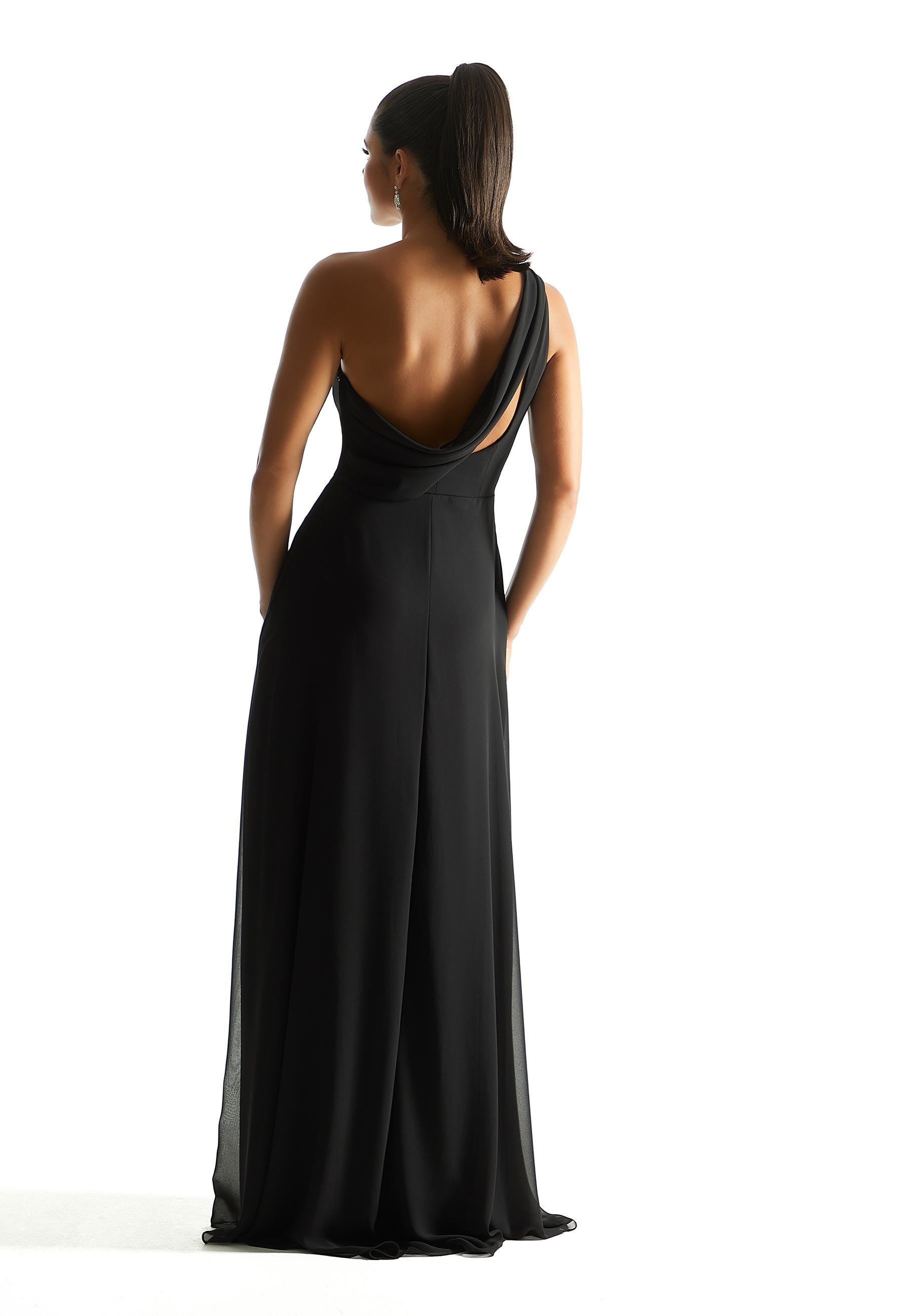 Formal Dresses A Line Slit Long Formal Dress MGNY Madeline Gardner New York 21851 Black