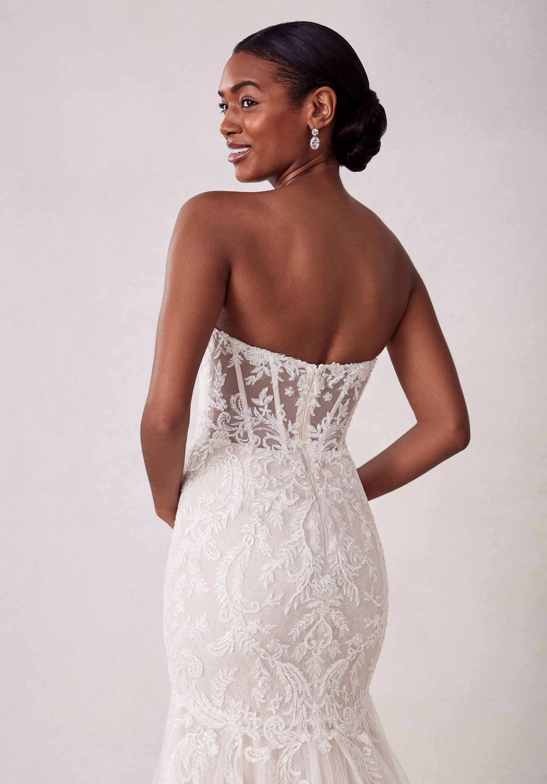 Wedding Dresses Mermaid Long Corset Lace Wedding Dress Ivory/Buff/Honey