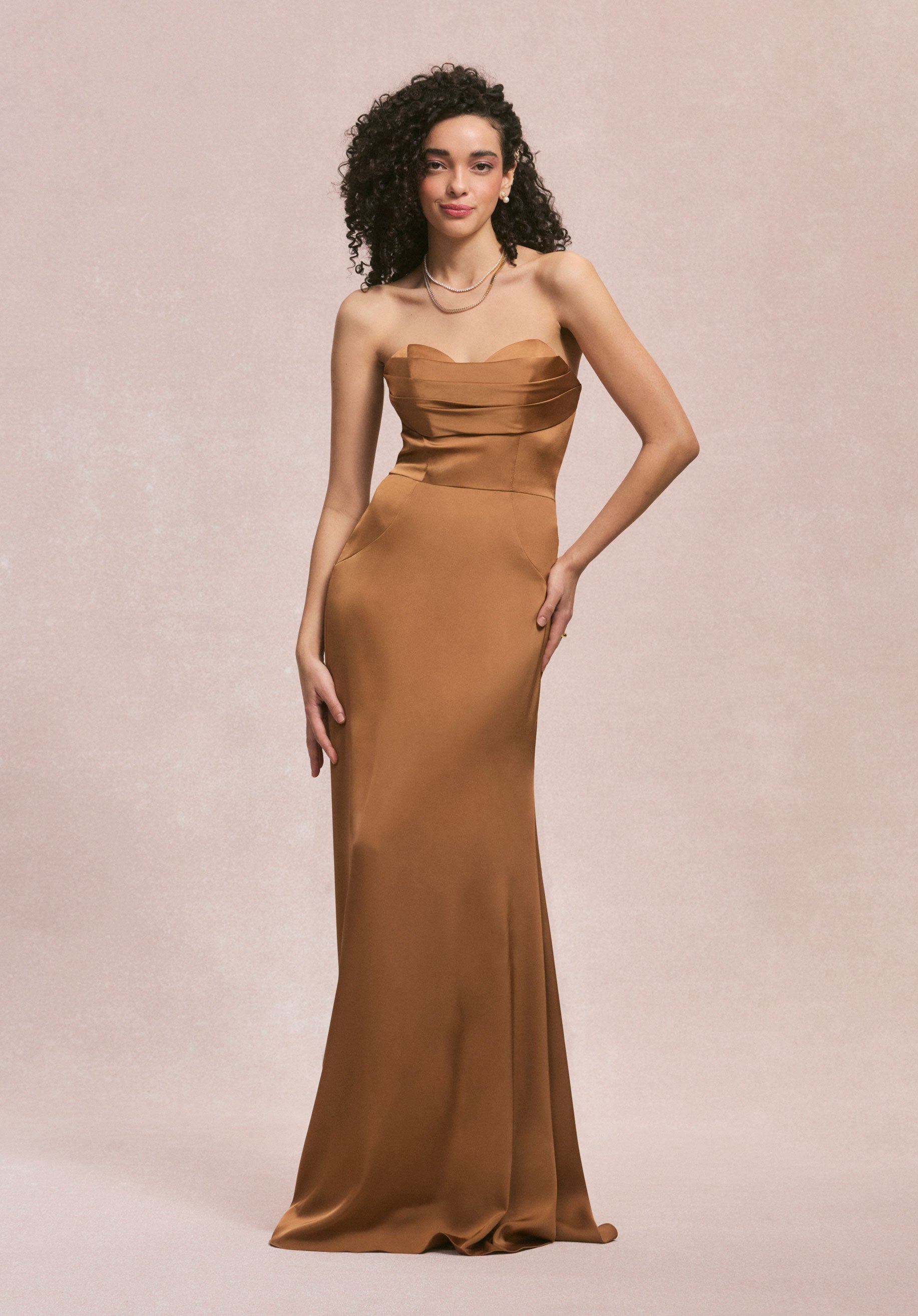 Formal Dresses Long Formal Mermaid Evening Dress MGNY Madeline Gardner New York 31259 Bronze